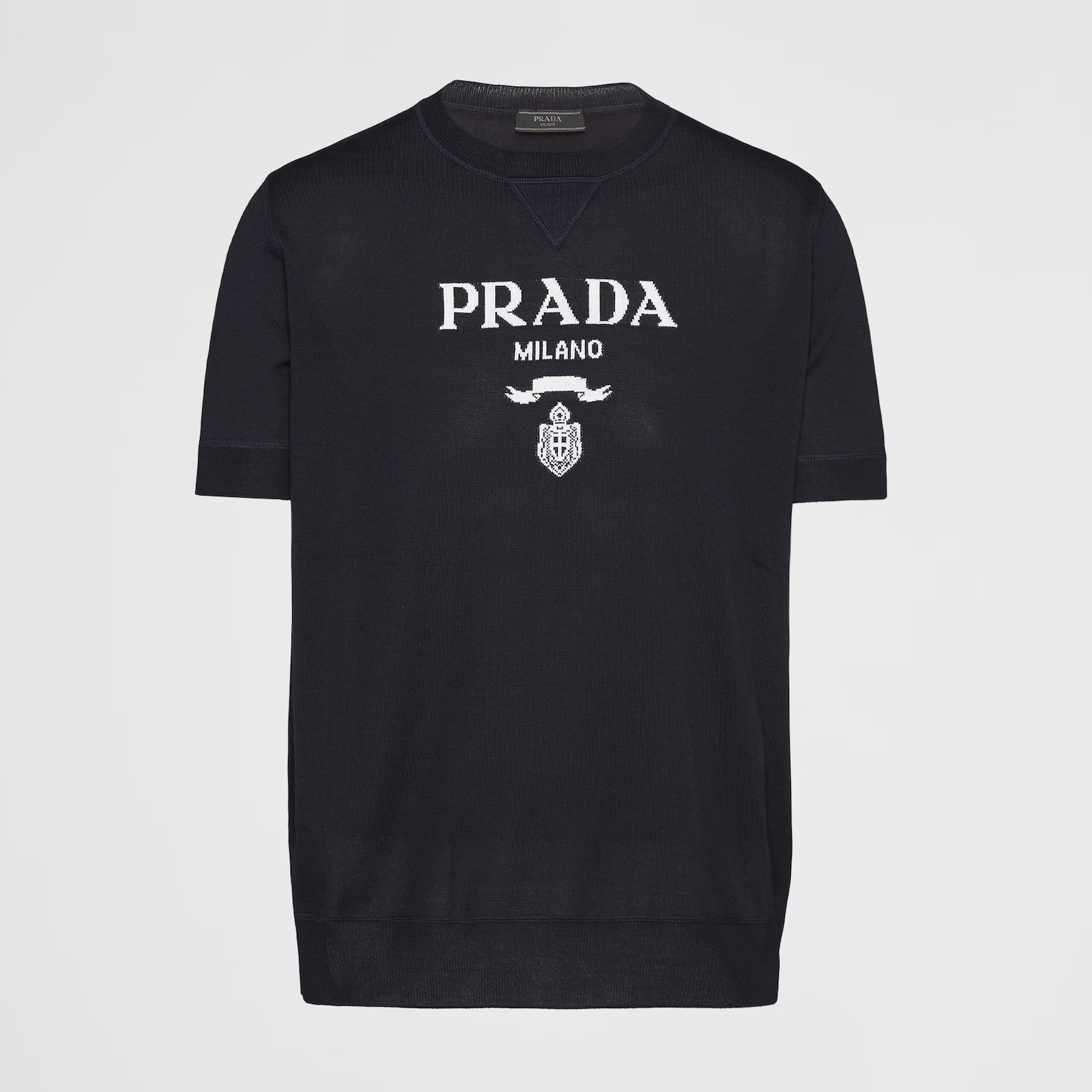 NIGO Prada Men's Summer Dark Blue Letter Print Round Neck Cotton Short Sleeve T-Shirt #nigo99512