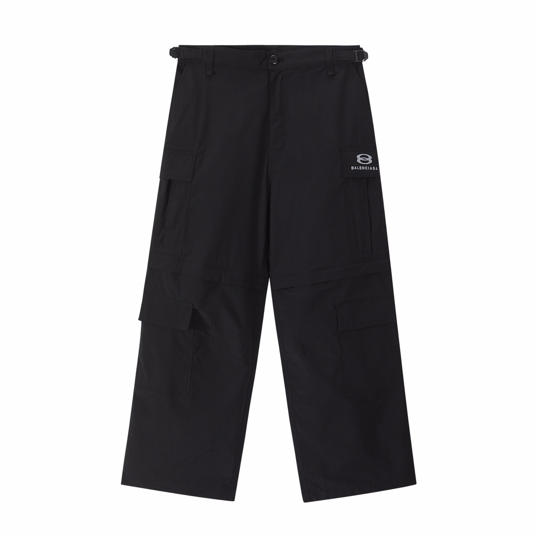 NIGO Balenciaga Men's Summer Black Embroidered Logo Detachable Work Trousers Shorts Pants #nigo99514