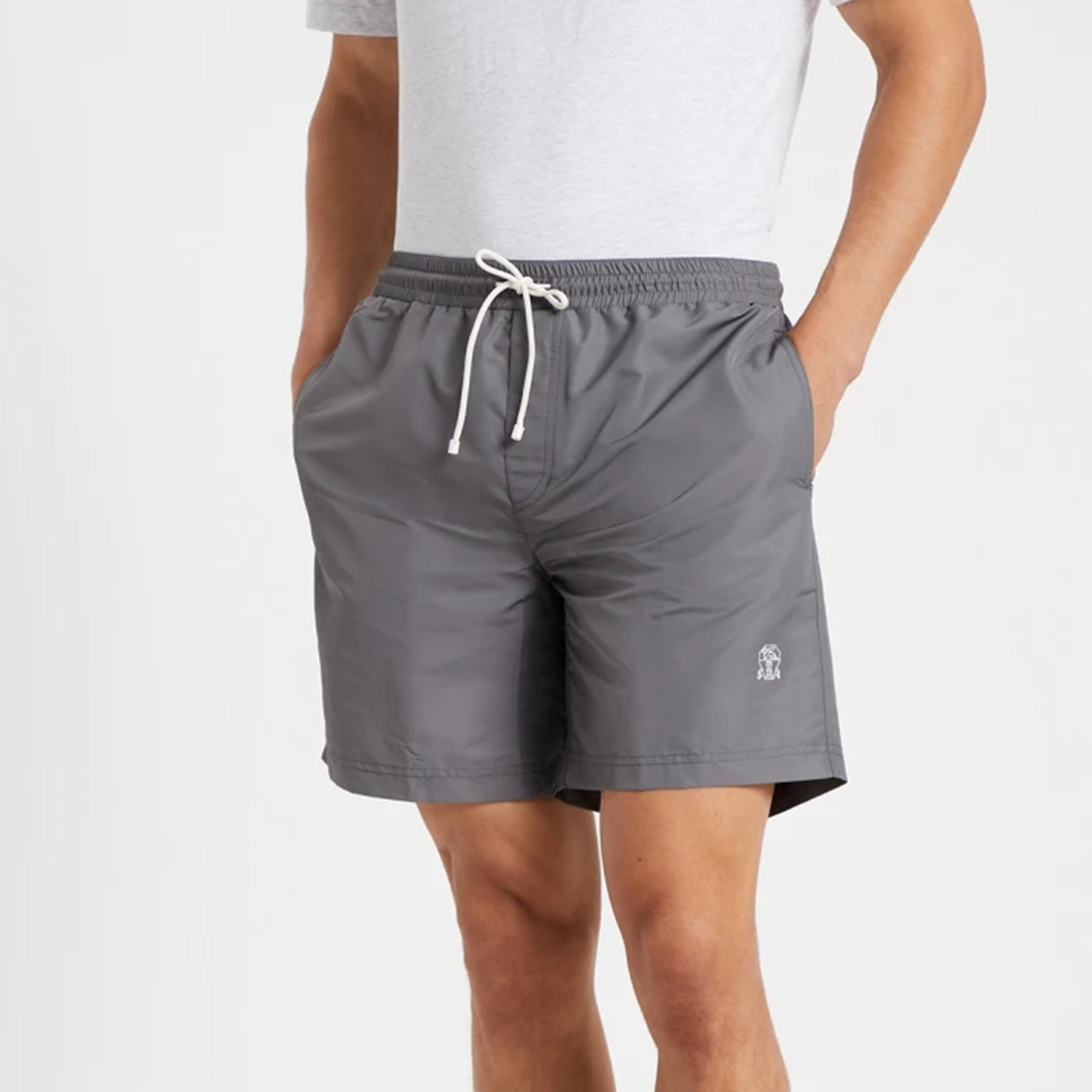 NIGO Brunello Cucinelli Men's Spring/Summer Fashion Solid Color Lace Up Casual Fit Swim Shorts Ngvp #nigo8335