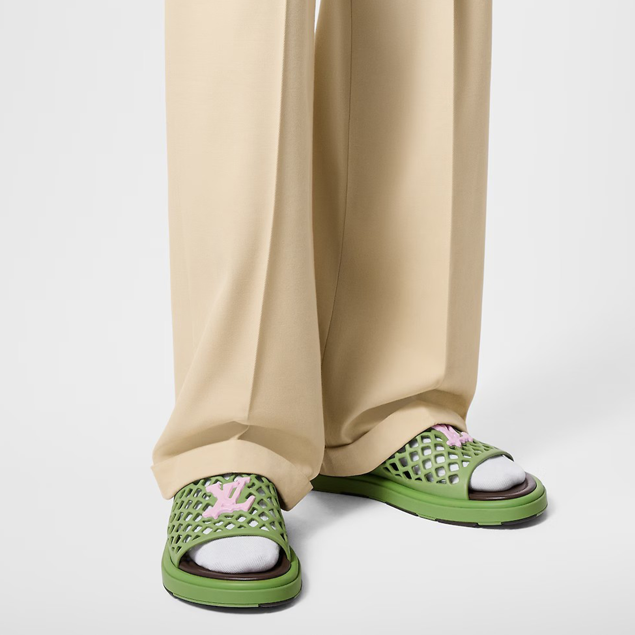 NIGO Louis Vuitton Men's Women's Spring/Summer Solid Color LV WAFFLE Sandals Capsule Collection Fashion Casual Shoes #nigo71214