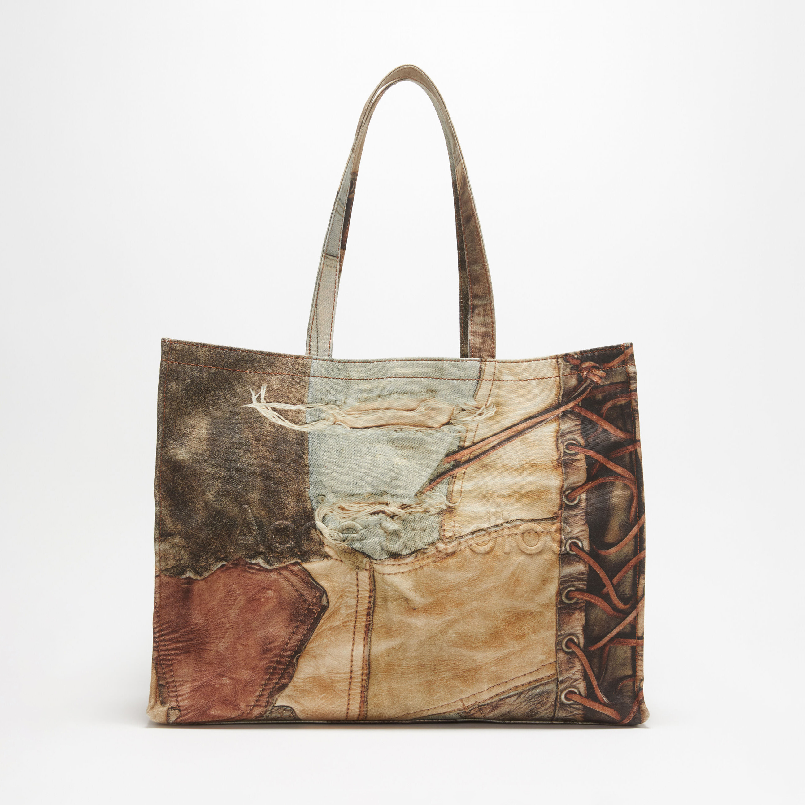 NIGO Acne Studios Women‘s Denim Fabric Vintage Old Logo Embossed Canvas Tote Shopping Bag Bags #nigo99526