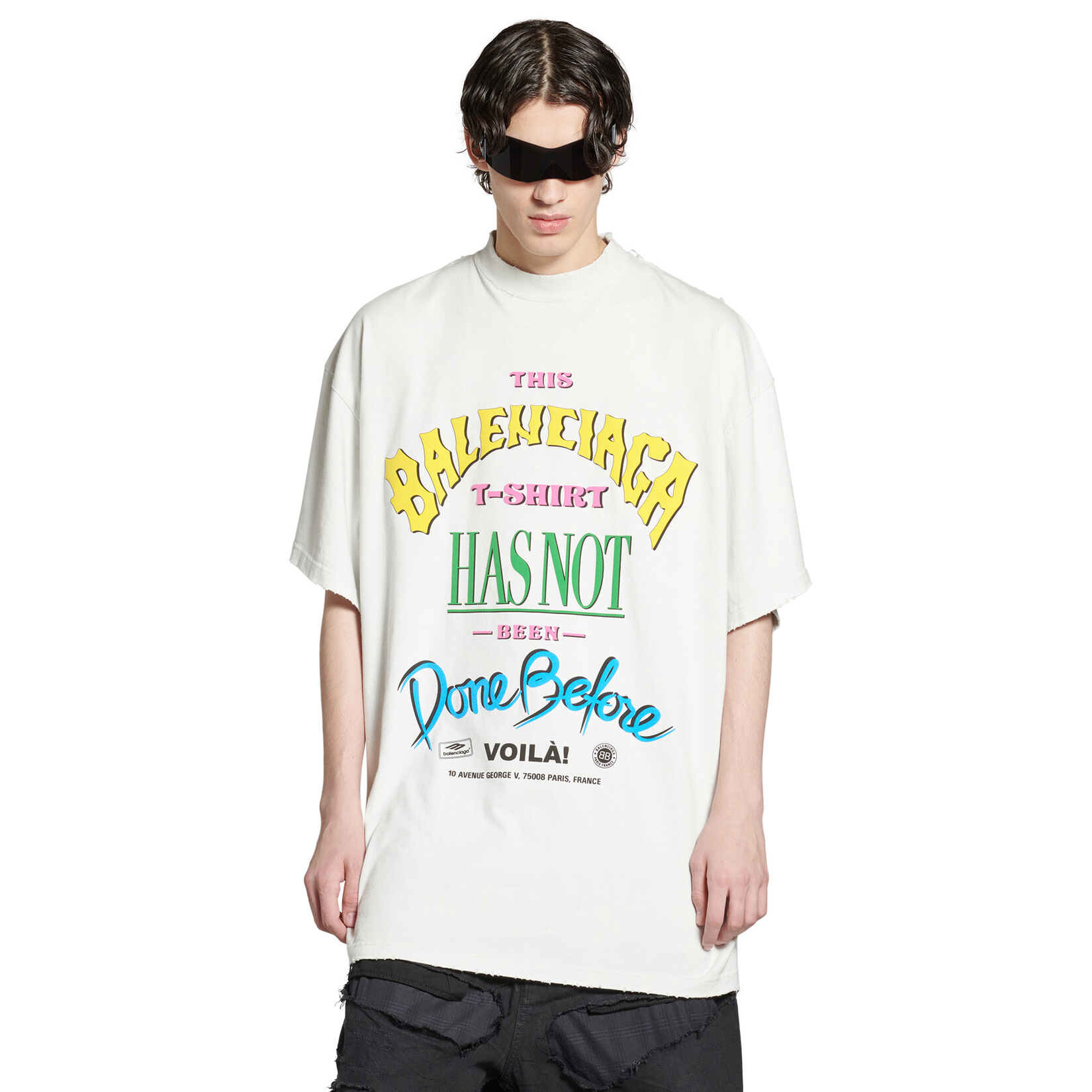 NIGO Balenciaga Men's and Women's Summer Logo Letter Print Loose Fit Round Neck Cotton Short Sleeve T-Shirt #nigo99541
