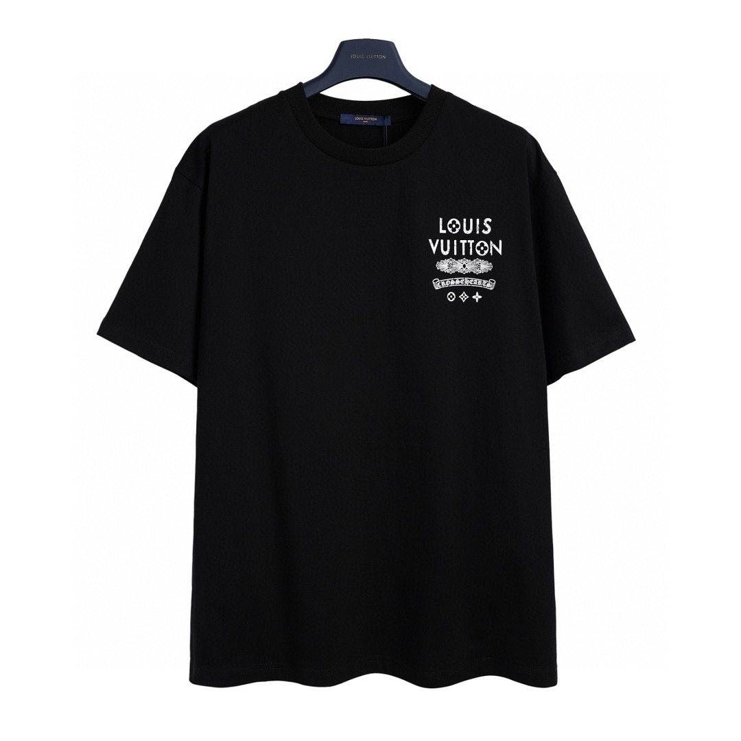 NIGO Louis Vuitton X Chrome Hearts Men's Summer Black and White Letter Round Neck Cotton Short Sleeve T-Shirt #nigo99527