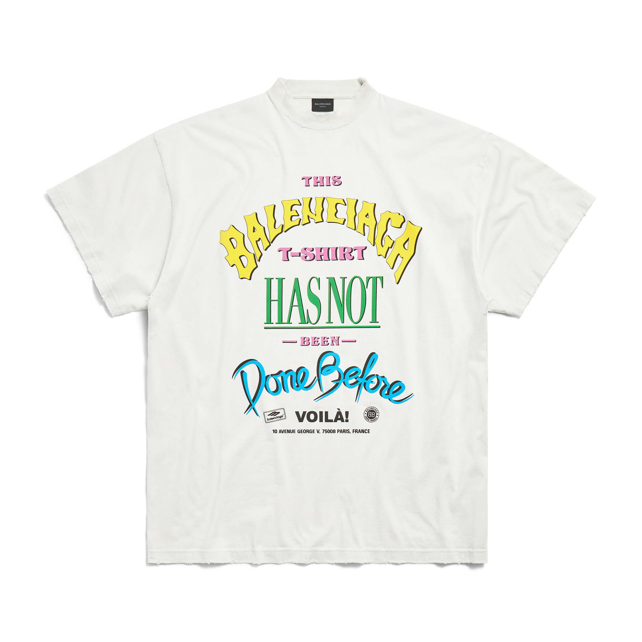 NIGO Balenciaga Men's and Women's Summer Logo Letter Print Loose Fit Round Neck Cotton Short Sleeve T-Shirt #nigo99541