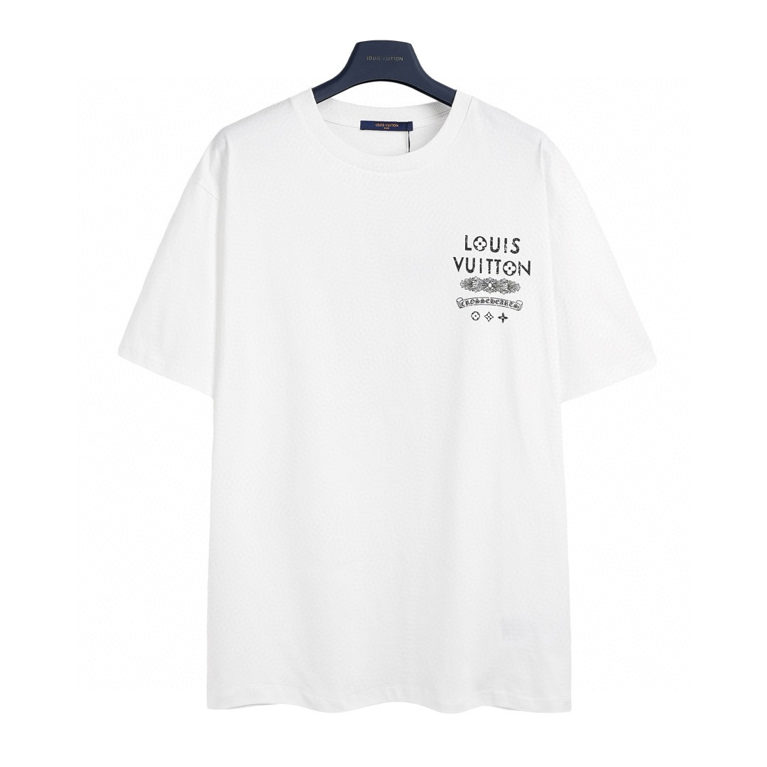 NIGO Louis Vuitton X Chrome Hearts Men's Summer Black and White Letter Round Neck Cotton Short Sleeve T-Shirt #nigo99527