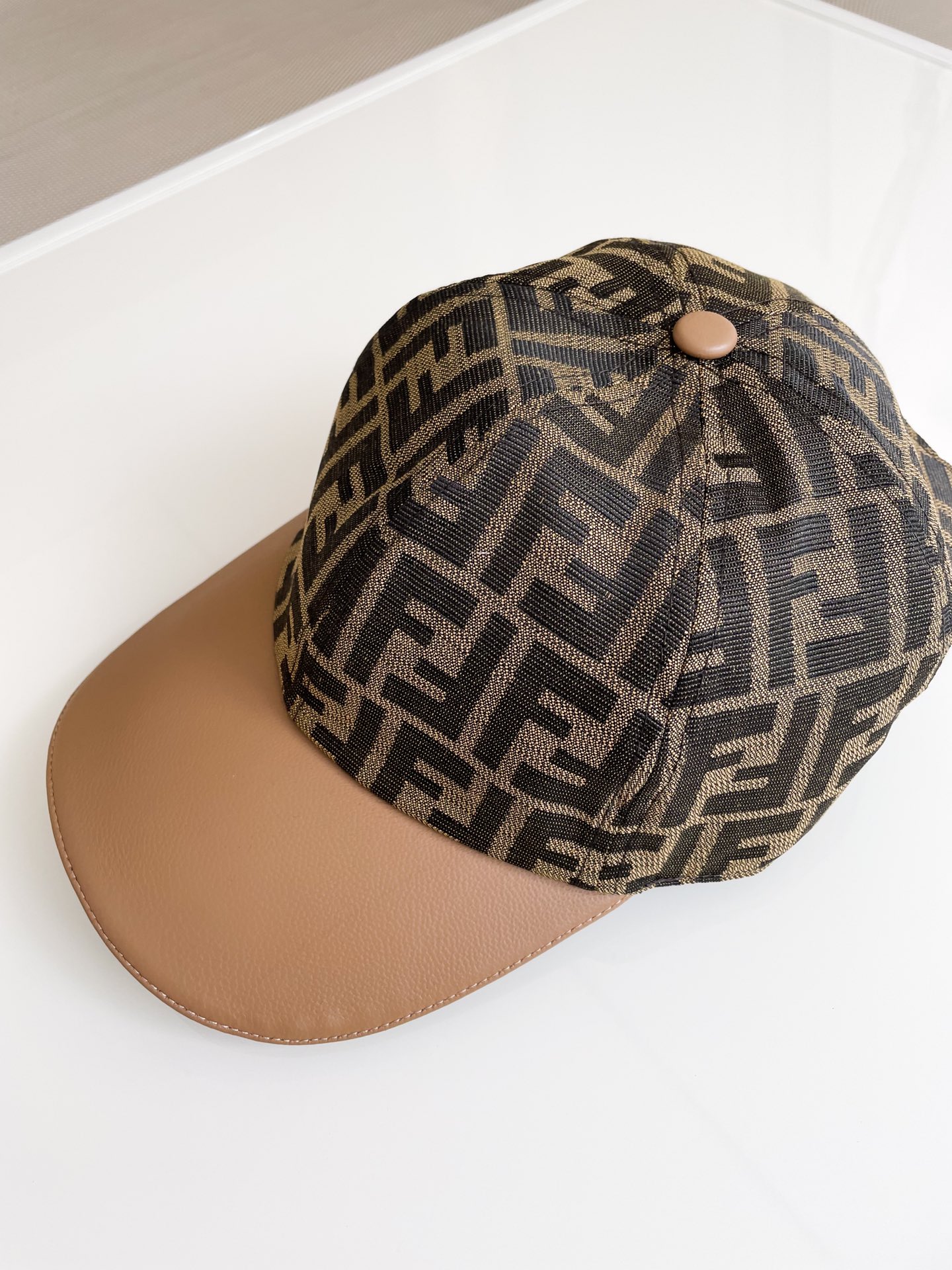 NIGO Fendi Women's Brown FF Jacquard Fabric Baseball Cap Hat #nigo99553