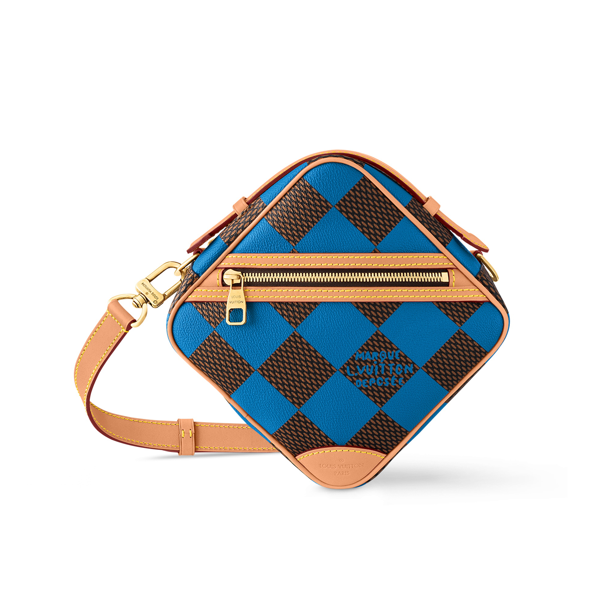 NIGO Chess Messenger Louis Vuitton Men's Removable Adjustable Shoulder Strap Zipper Closure Leather Shoulder Crossbody Bag Bags #nigo99563