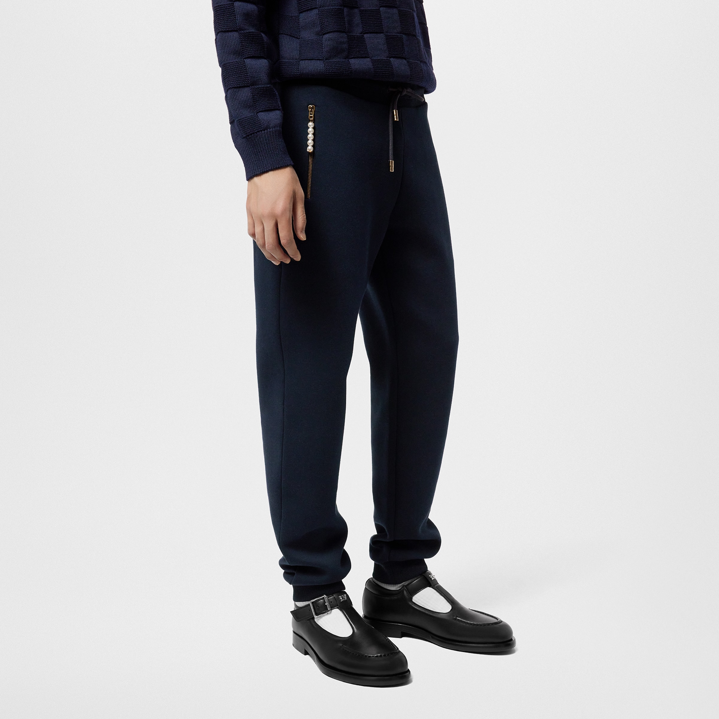NIGO Louis Vuitton Men's Spring and Fall Letter Embroidered Ribbed Drawstring Casual Pants #nigo99571