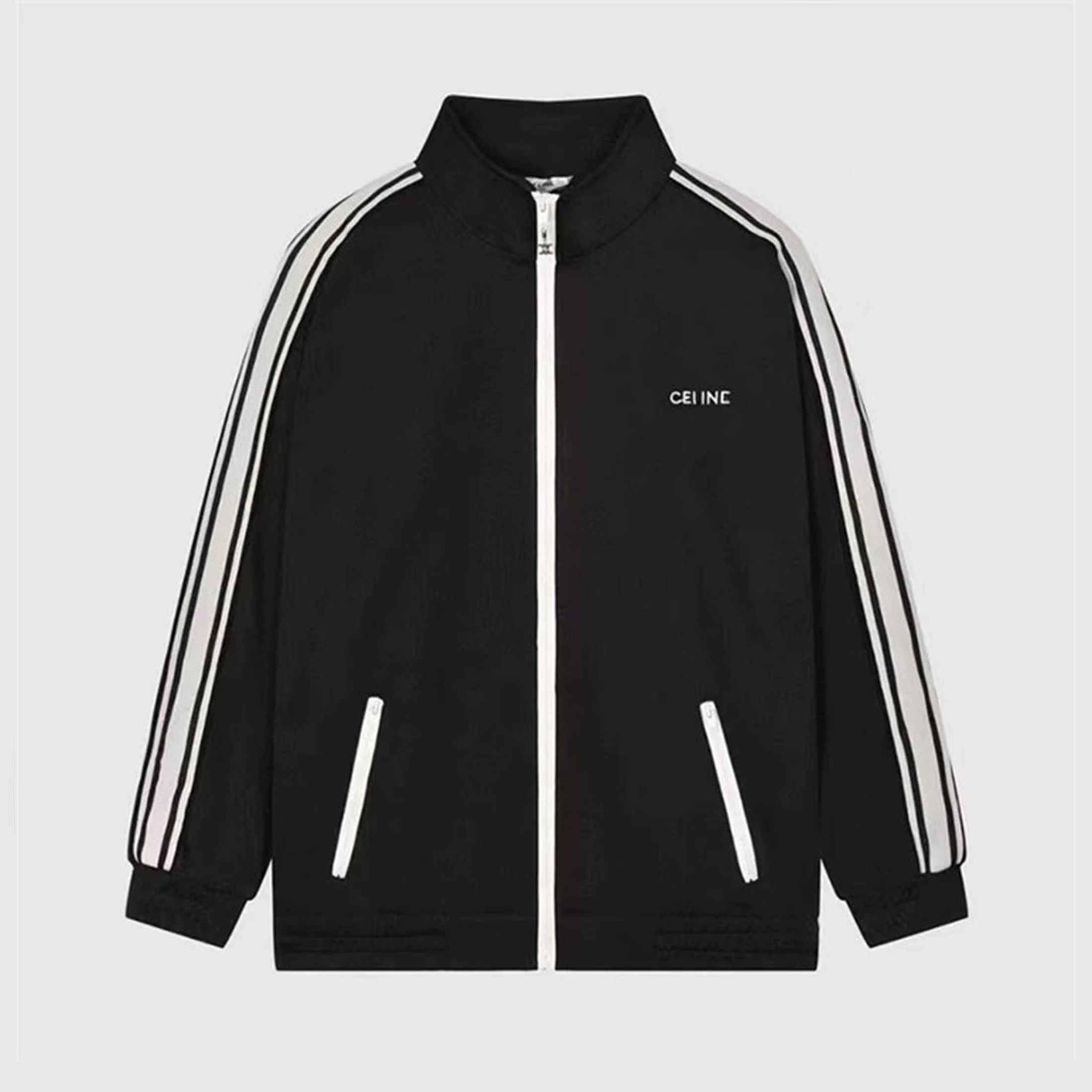 NIGO Celine Women's And Men's Spring/summer New Product Logo Sports And Casual Set Striped Letter Black Casual Loose Jacket Long Wide Leg Casual Pants #nigo99577