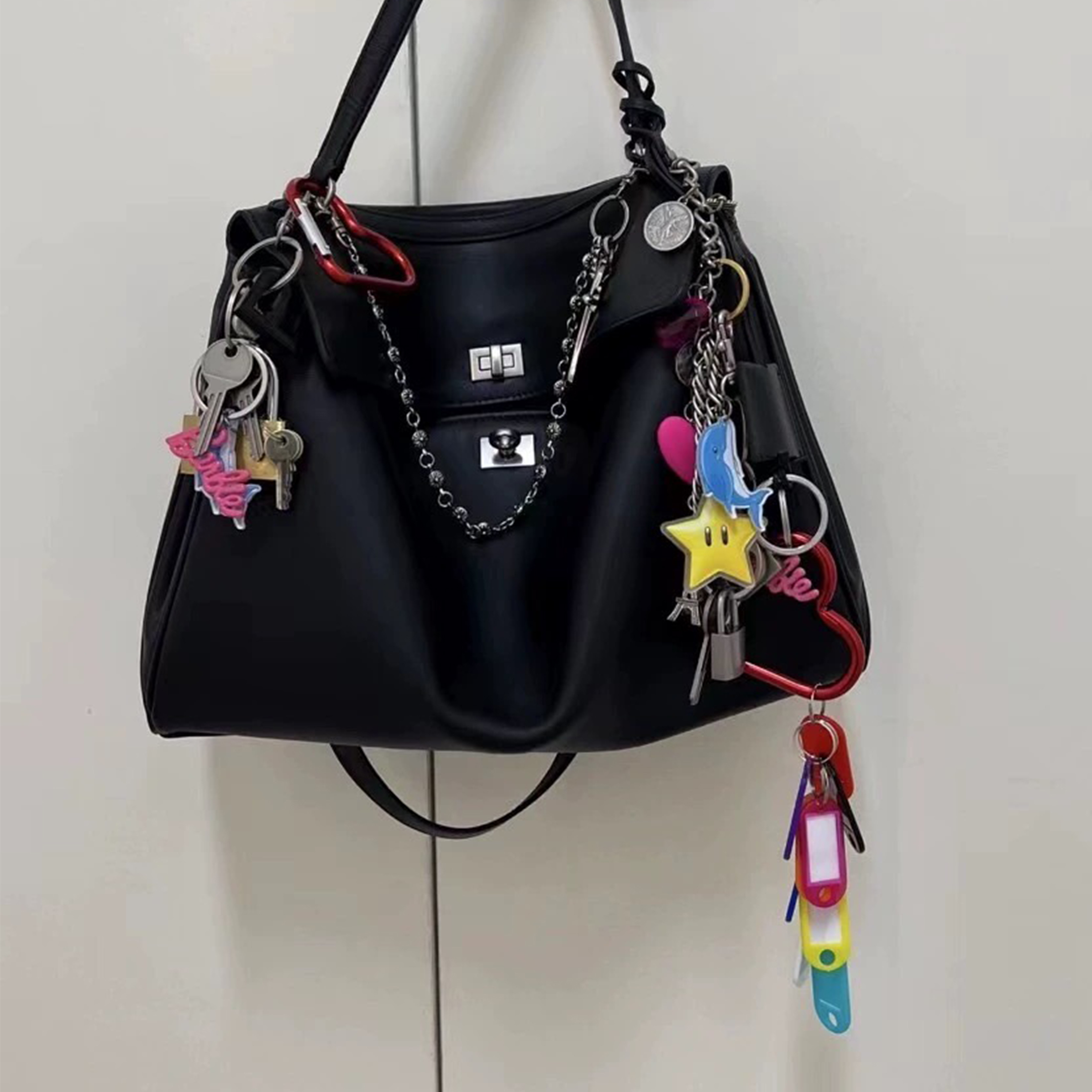 NIGO Balenciaga Metal Keychain Fashion High Street Letter Chain Bag Hanging Decoration Accessories #nigo99575