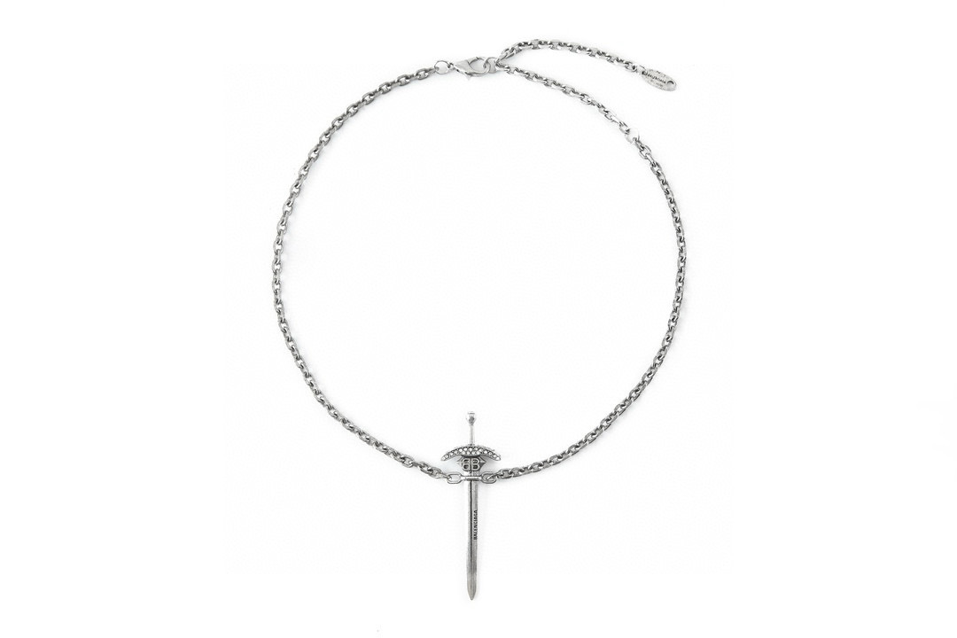 NIGO Balenciaga Goth Sword Men's Silver Brass Sword Pendant Necklace Jewelry #nigo99598