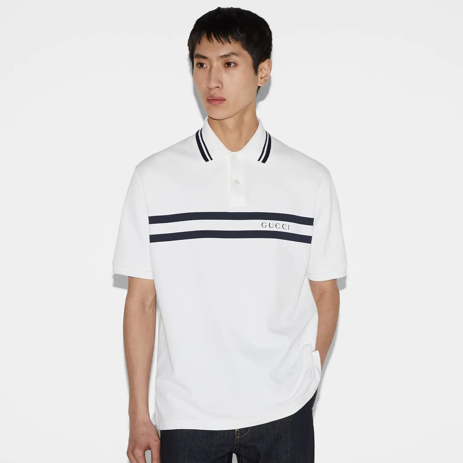 NIGO Gucci Men's Summer Letter Stripe Casual Short Sleeve Polo Shirt T-shirt #nigo99599