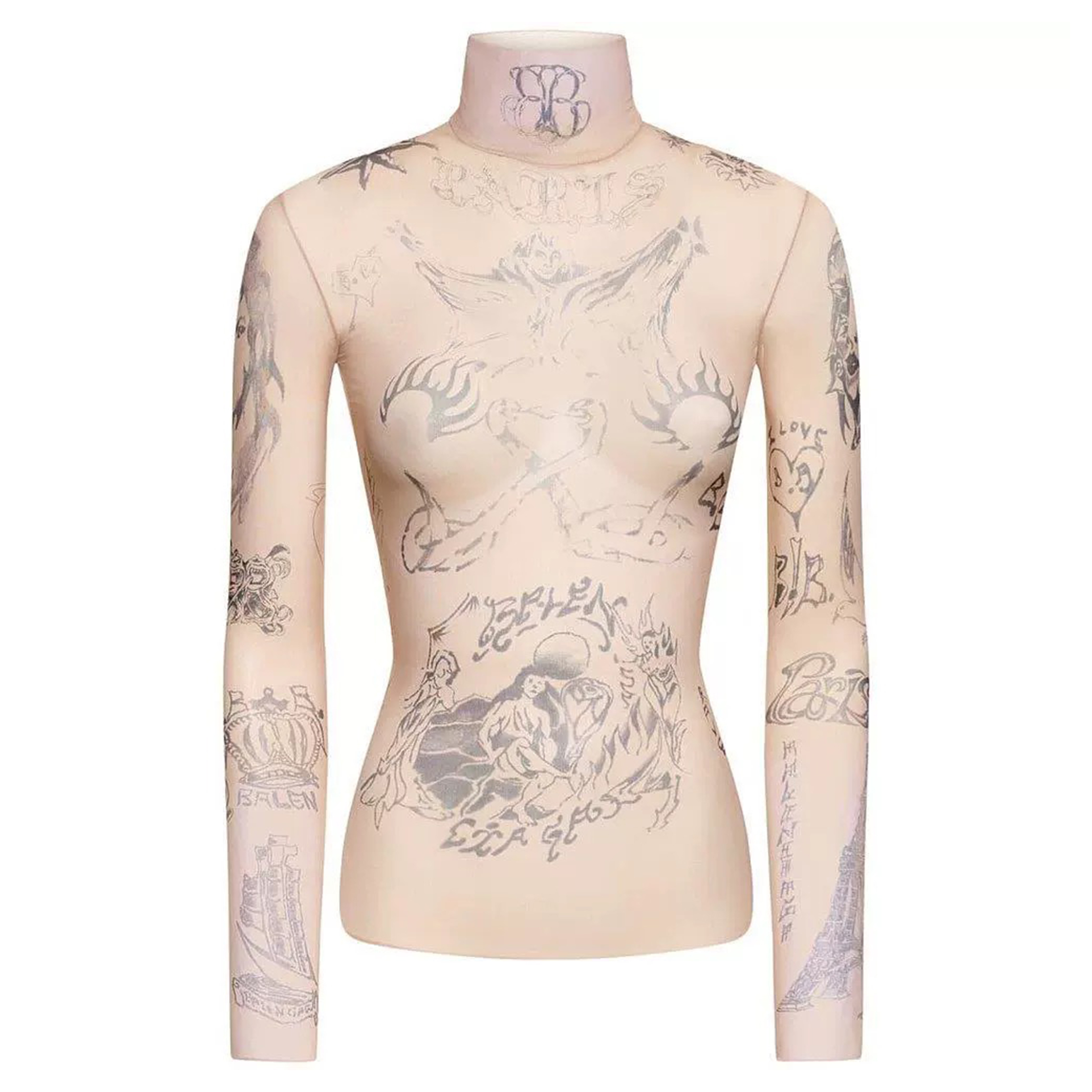 NIGO Balenciaga Men's and Women's Spring/Summer Printed Graffiti High Street Long sleeved T-shirt Trendy Tight Bottom Top Ngvp #nigo8326