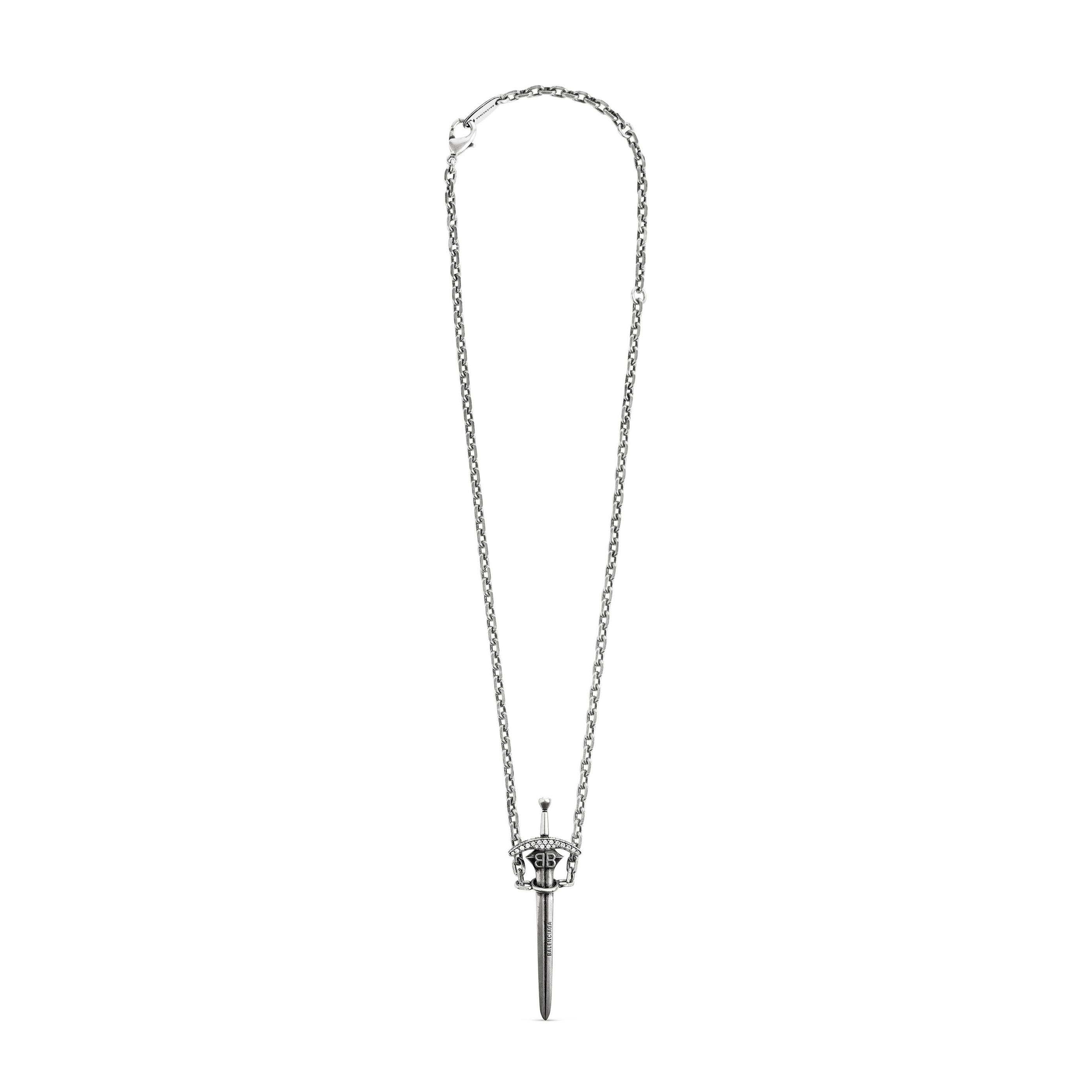 NIGO Balenciaga Goth Sword Men's Silver Brass Sword Pendant Necklace Jewelry #nigo99598