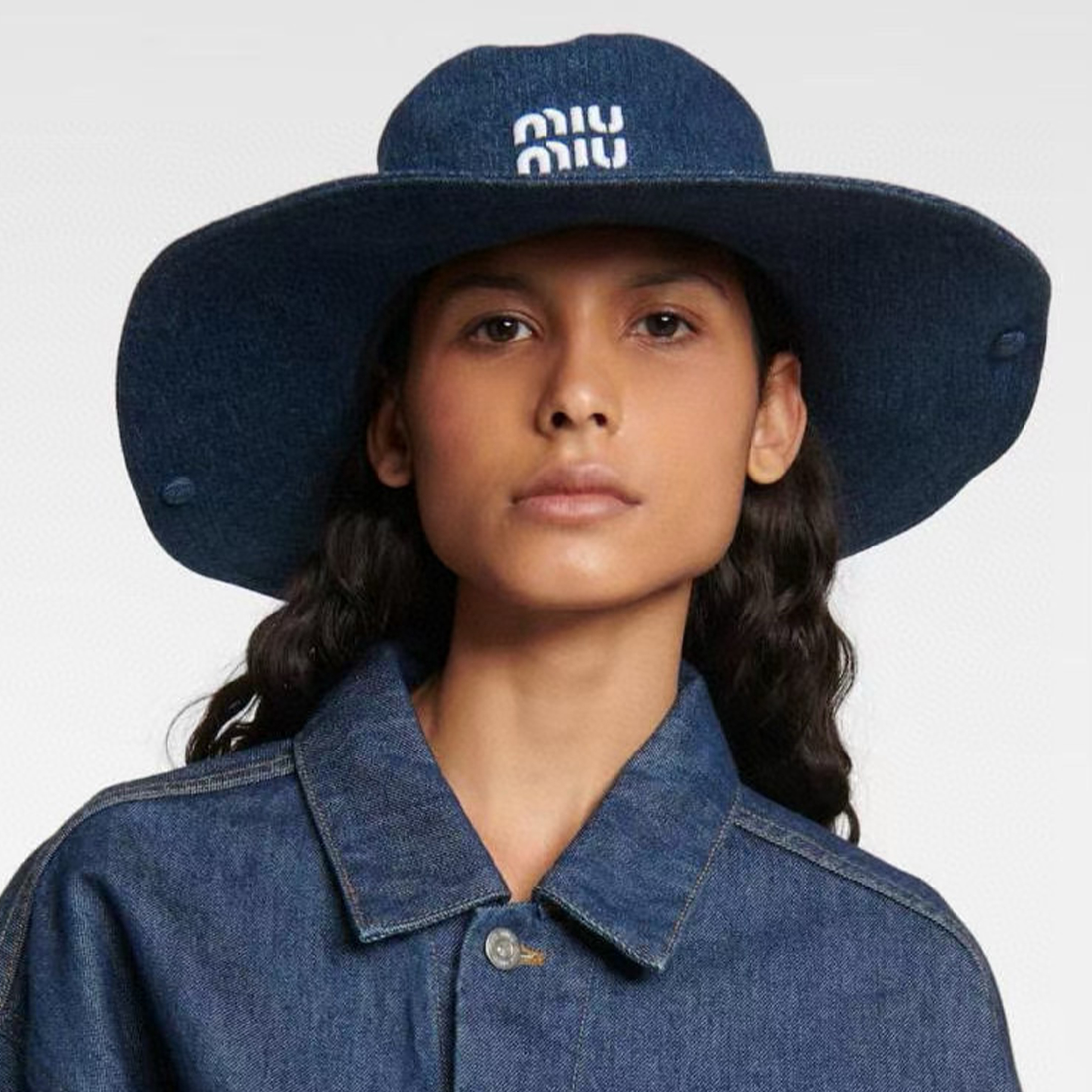 NIGO MiuMiu Men Women Letters Embroidery Fashion Solid Color Trend Denim Hat Casual Sun Hat #nigo71233