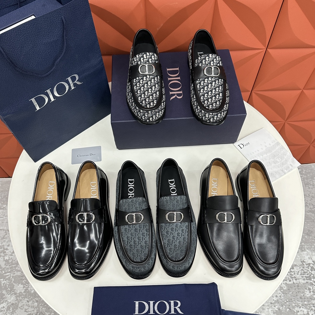 NIGO Dior Men's Spring/Summer Granville Round Toe Calf Leather Loafers Shoes #nigo99616