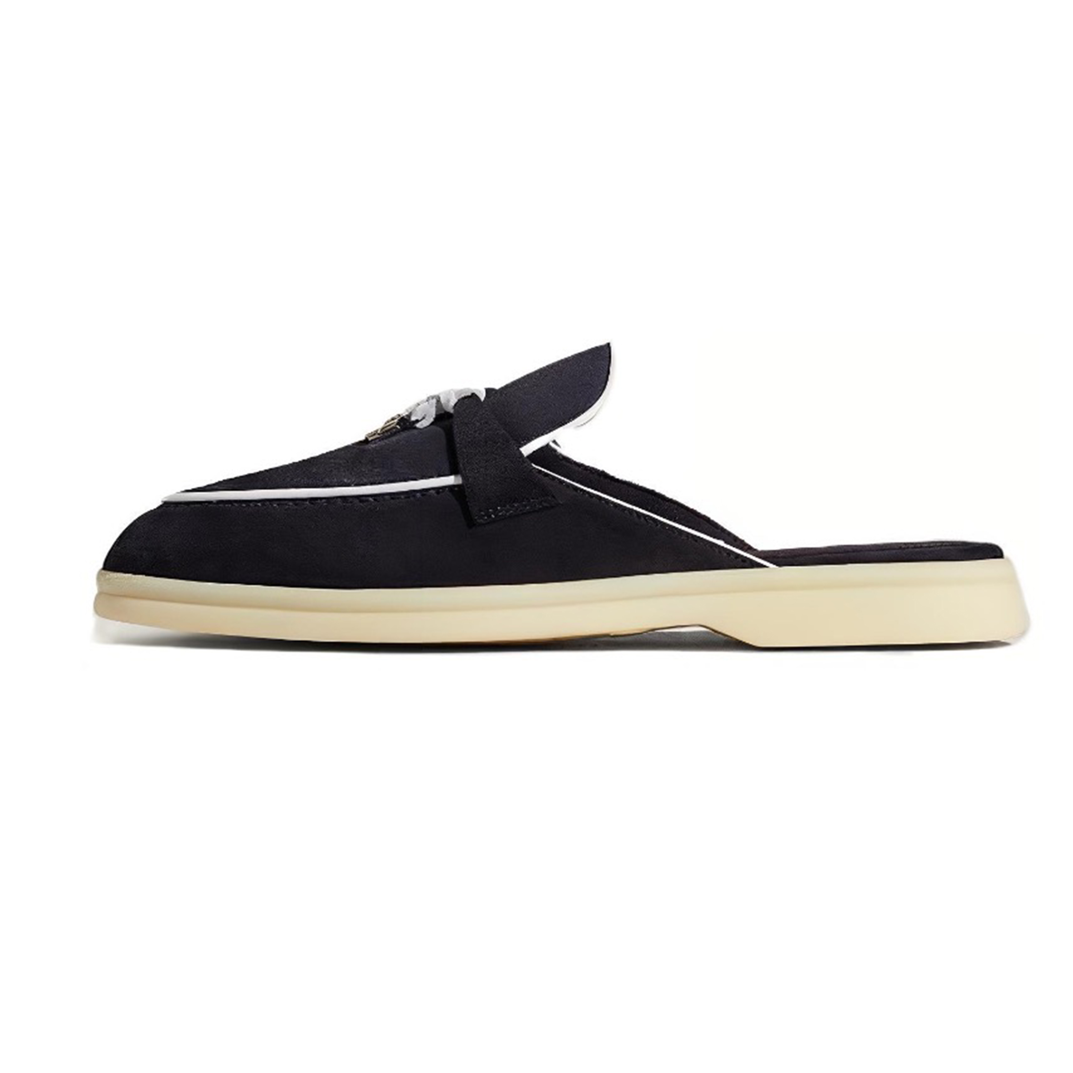 NIGO Loro Piana Women's Men's Spring/summer Temperament Black Colored Hanging Decoration Half Slippers Comfortable Casual Shoes #nigo71244