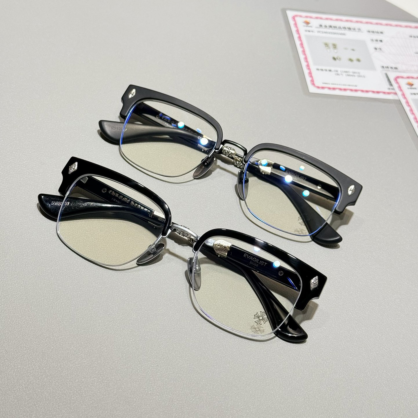NIGO Chrome Hearts Fashion Men Women 90 Silver Square Vintage Glasses Accessories Jewelry #nigo99637