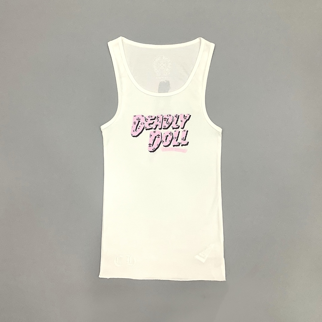 NIGO Chrome Hearts Women's Summer Logo Letter Print Round Neck Pullover Sleeveless Tank Top Vest #nigo99648