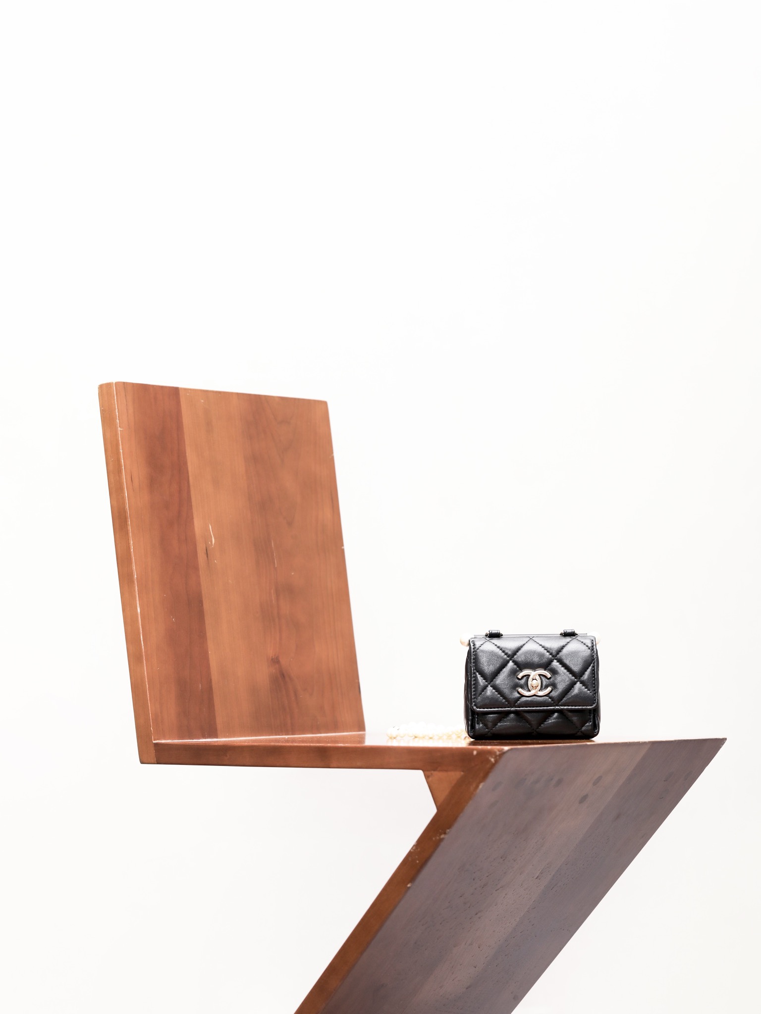 NIGO Chanel Women's Pearl Chain Black Lambskin Flap Mini Box Bag Shoulder Crossbody Bags #nigo99664