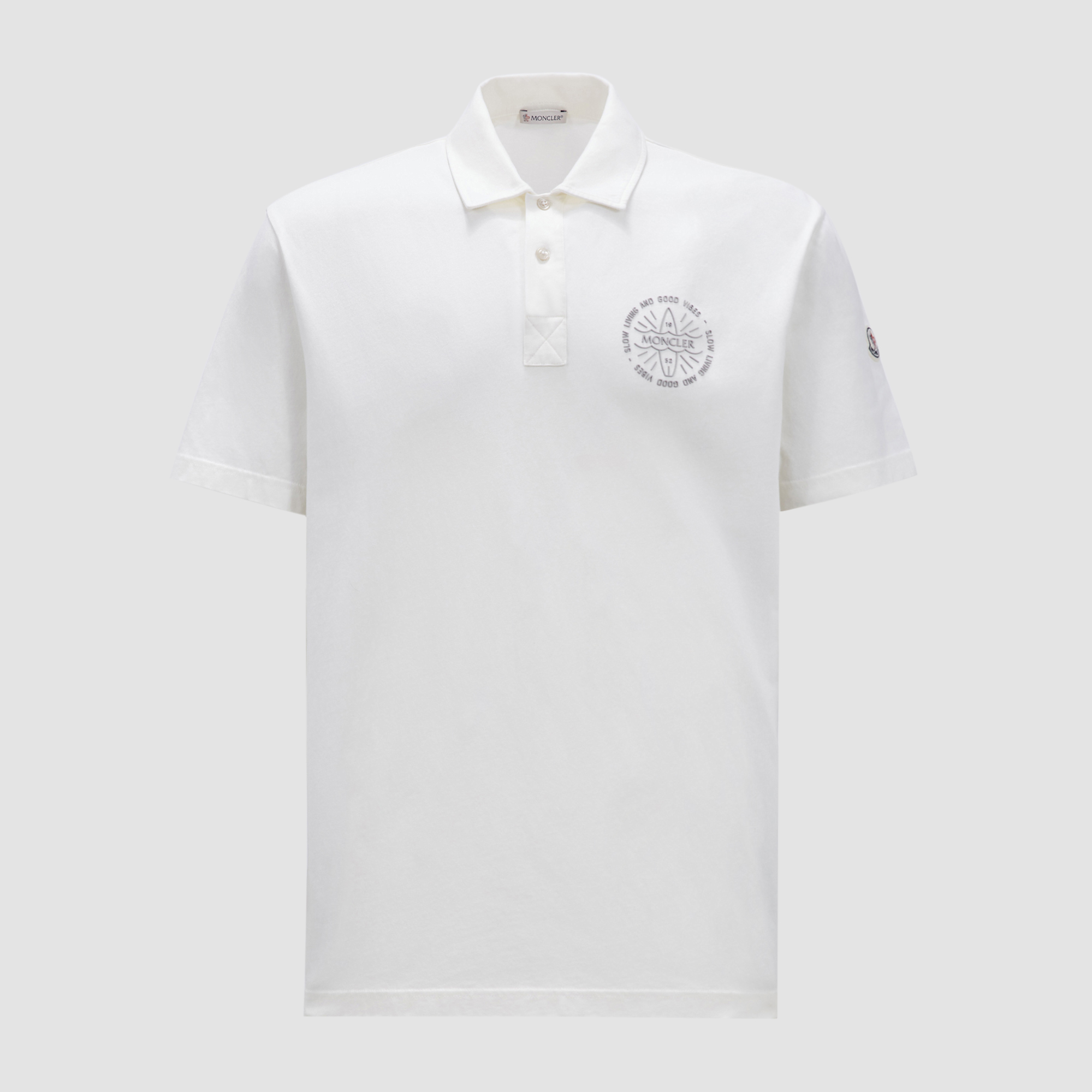 NIGO Moncler Men's Summer White Graphic Printed Comfortable Cotton Short Sleeve Polo Shirt T-Shirt #nigo99661