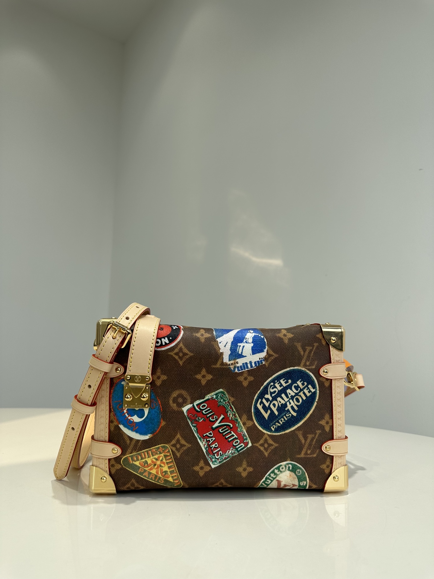 NIGO Louis Vuitton Side Trunk Women's Flight Mode Vintage Iconic Monogrammed Coated Canvas Shoulder Crossbody Tote Bag #nigo99676