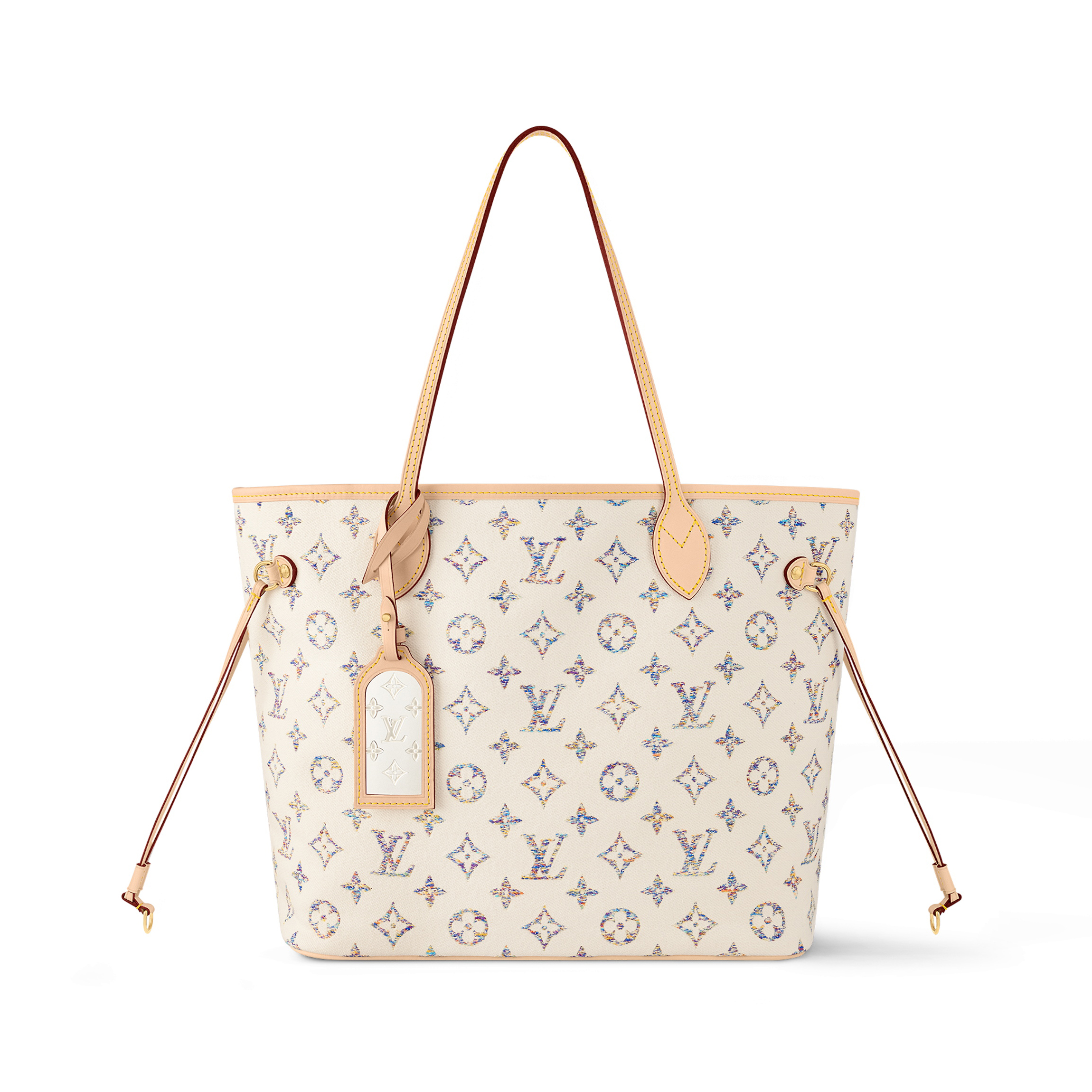 NIGO Louis Vuitton Neverfull Nautical MM Embossed White Light Brown Coated Canvas Shoulder Crossbody Tote Bag Bags #nigo99683