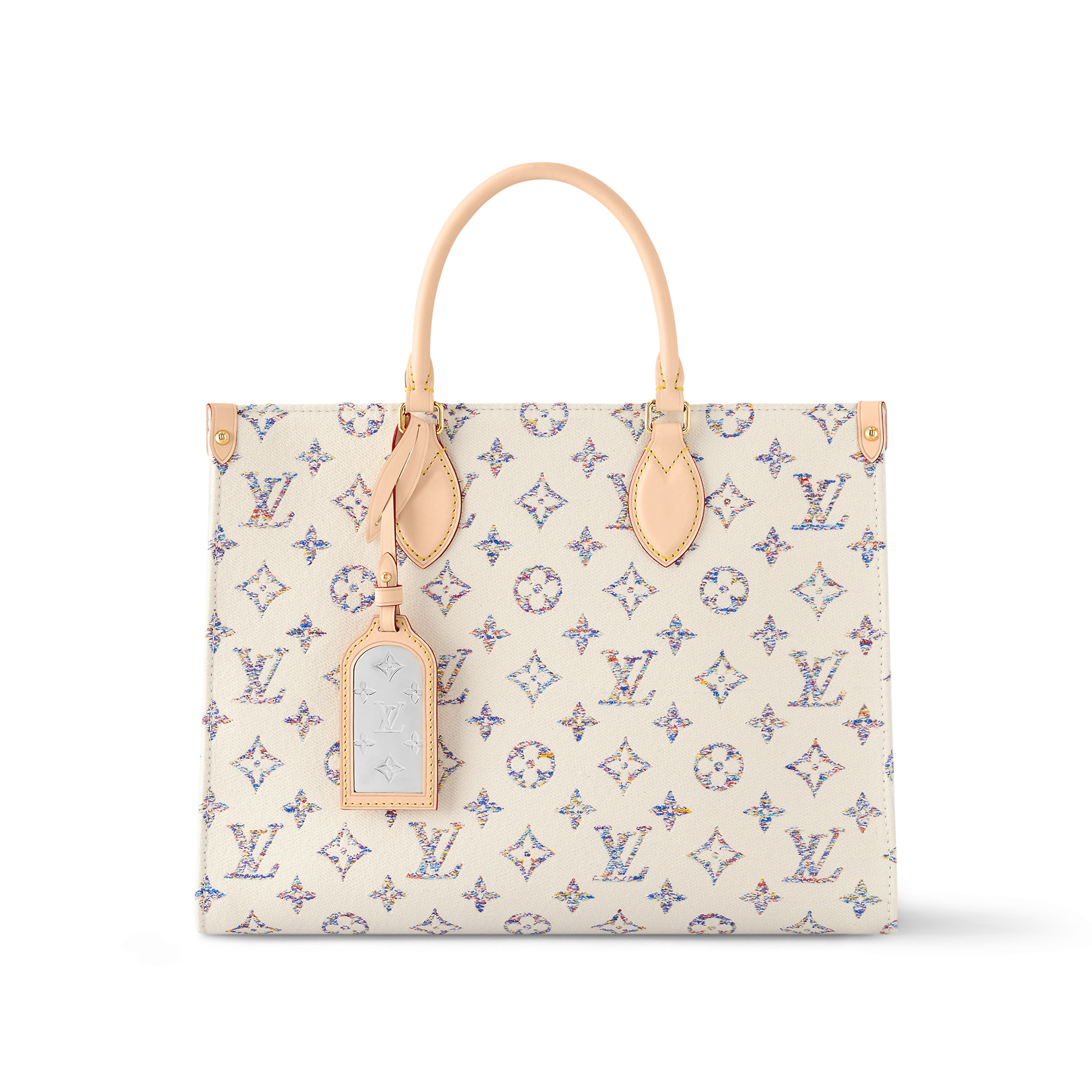 NIGO Louis Vuitton OnTheGo Nautical MM Embossed White Light Brown Coated Canvas Shoulder Crossbody Tote Bag Bags #nigo99682