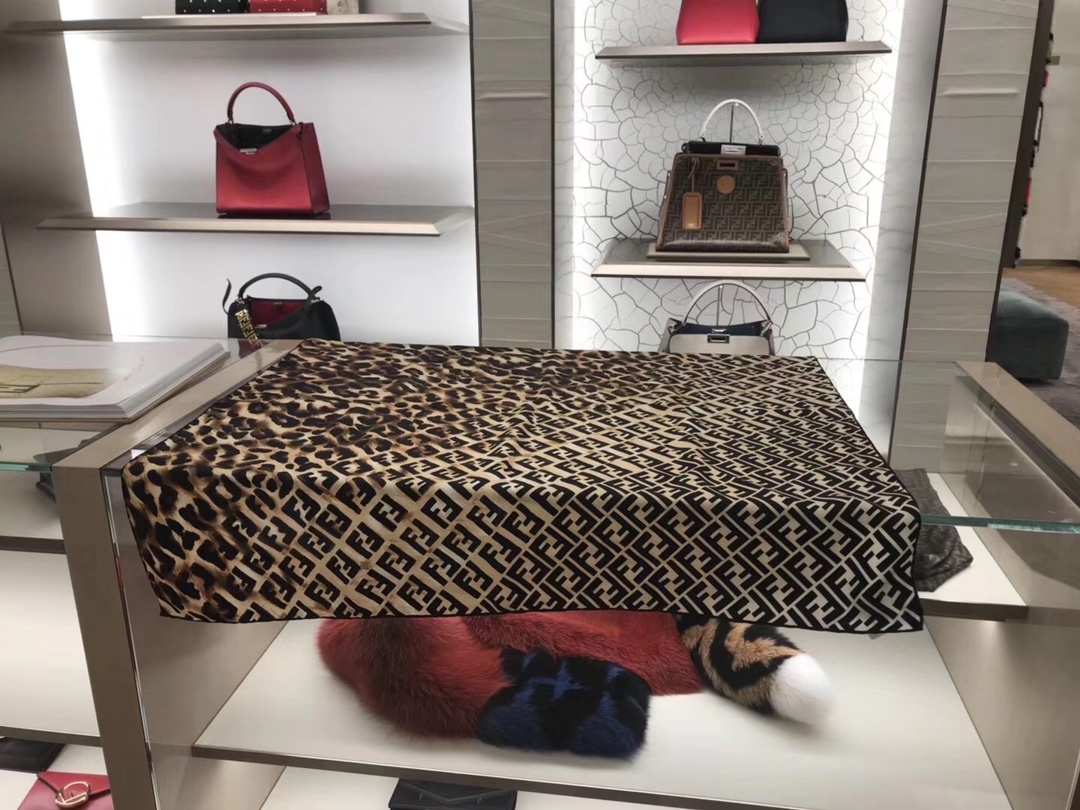 NIGO Fendi Women's Monogrammed Leopard Print Scarf #nigo99697