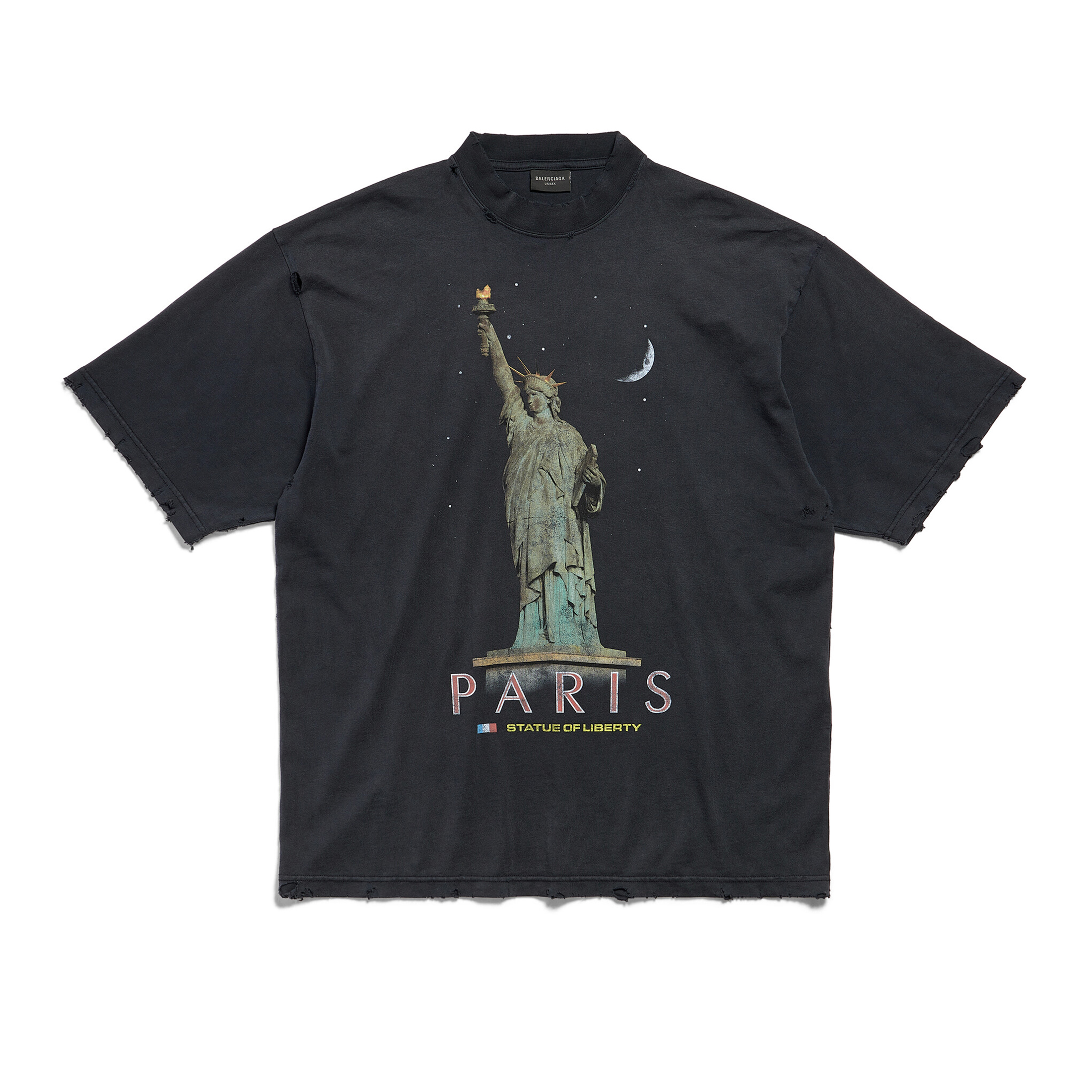 NIGO Balenciaga Men's Spring/summer Statue Of Liberty Solid Color Retro Loose Casual Plain Knitted Large Silhouette Short Sleeved T-shirt Ngvp #nigo8352