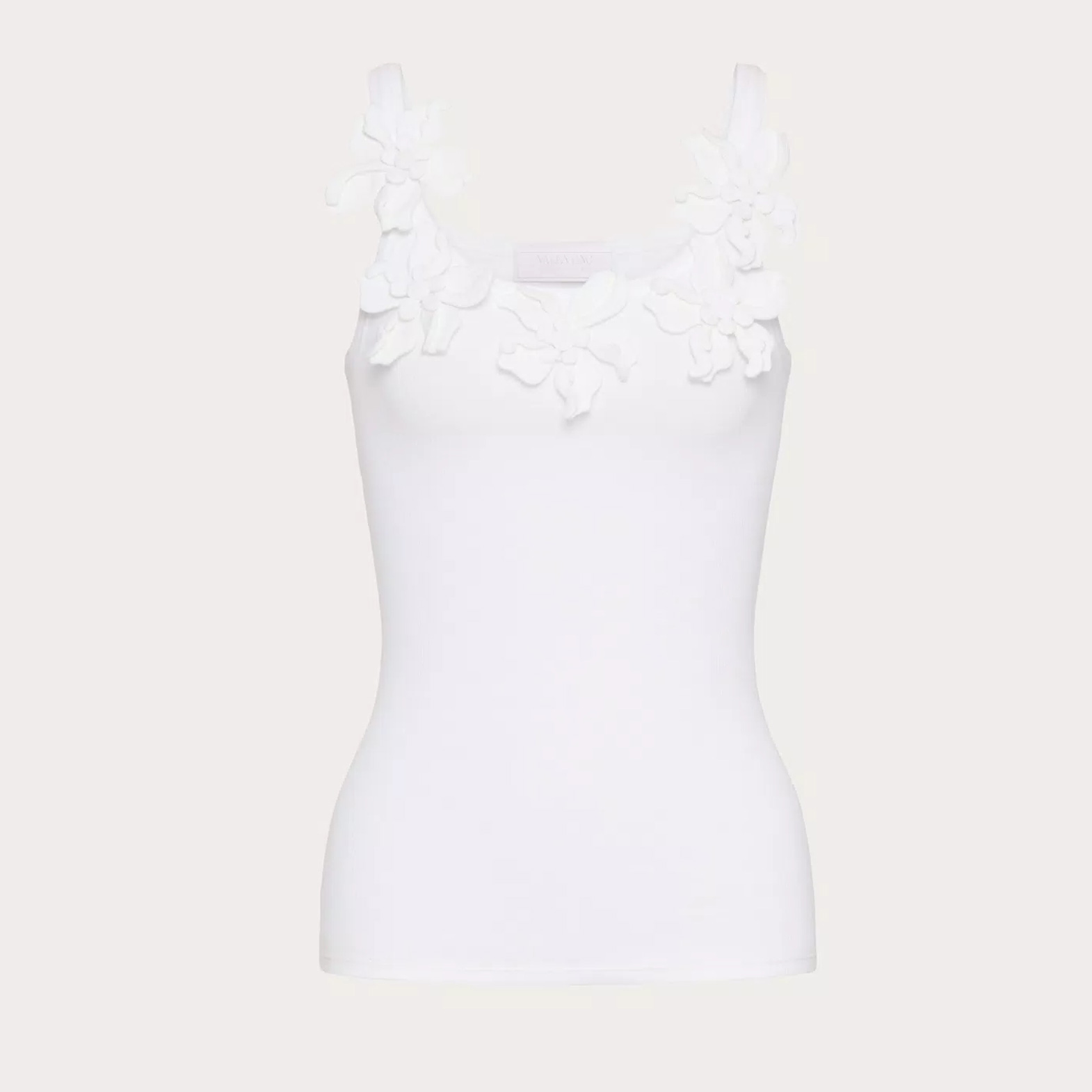 NIGO Valentino Women's Summer Embroidered Cotton Knit Casual Sleeveless Fit Straight White Top Ngvp #nigo8371