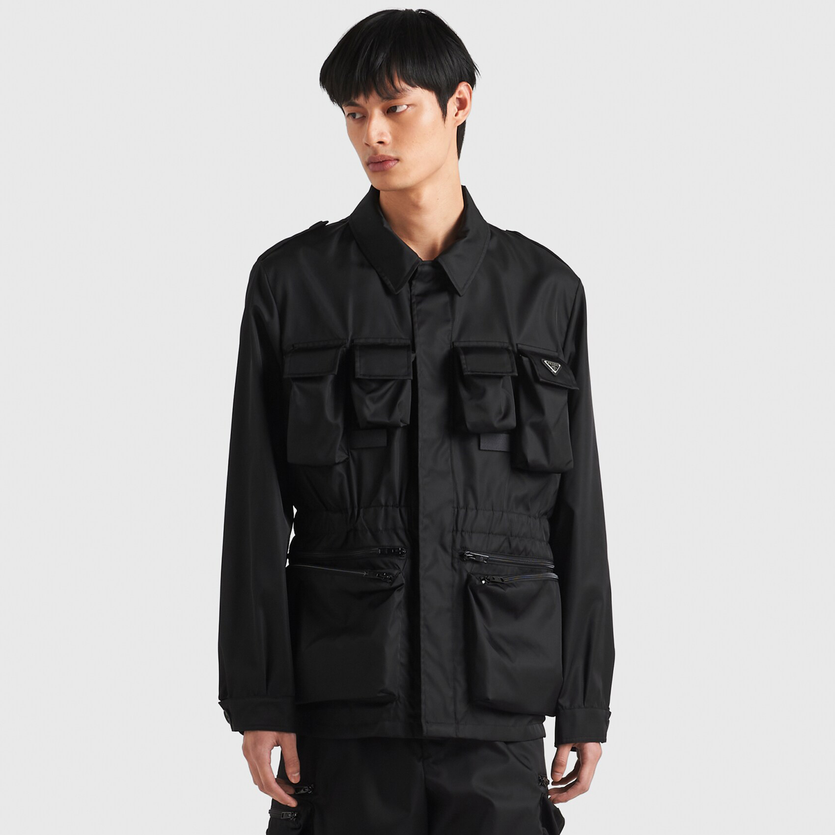 NIGO Prada Men's Spring and Fall Black Nylon Multi-Pocket Zipper Long Sleeve Jacket #nigo99721