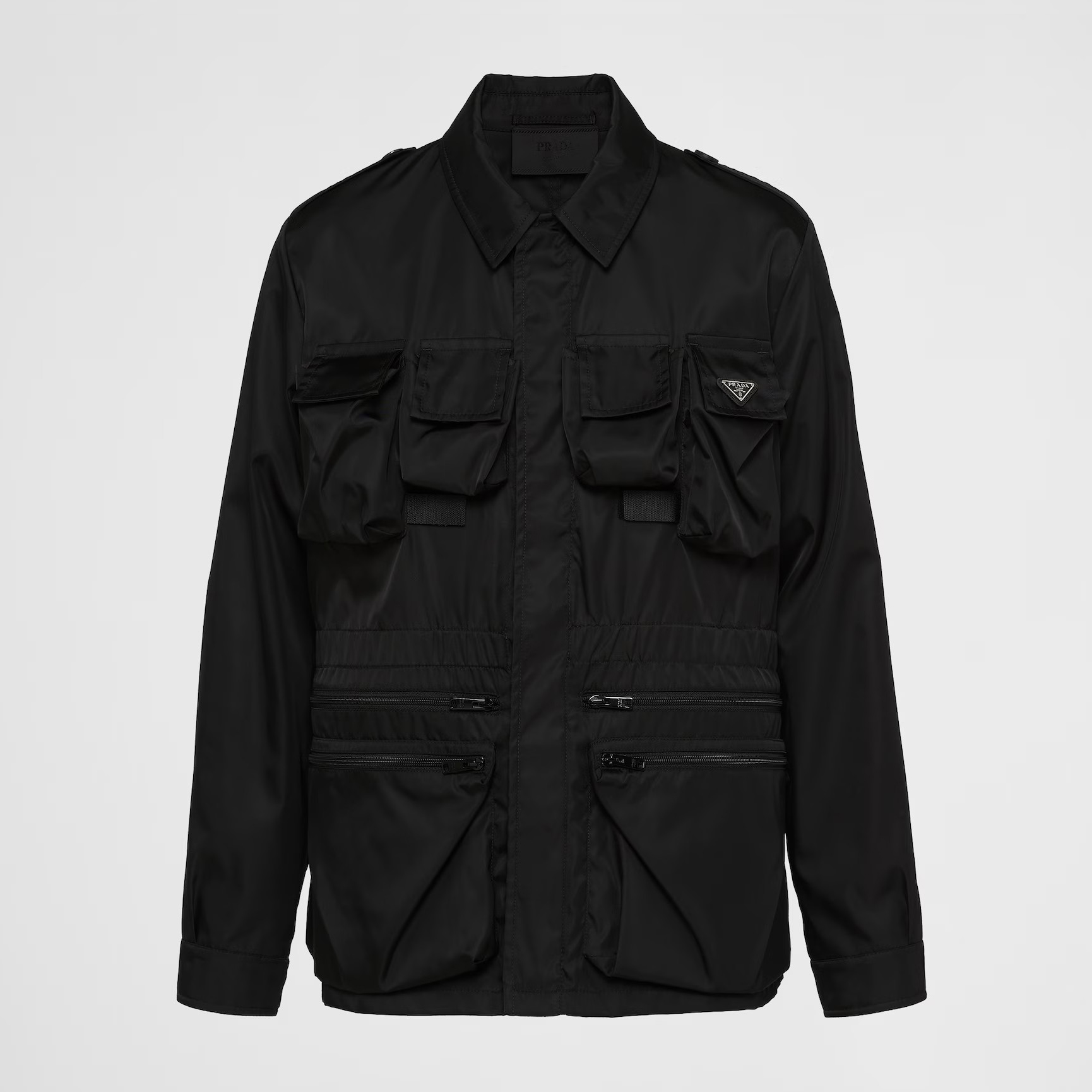 NIGO Prada Men's Spring and Fall Black Nylon Multi-Pocket Zipper Long Sleeve Jacket #nigo99721