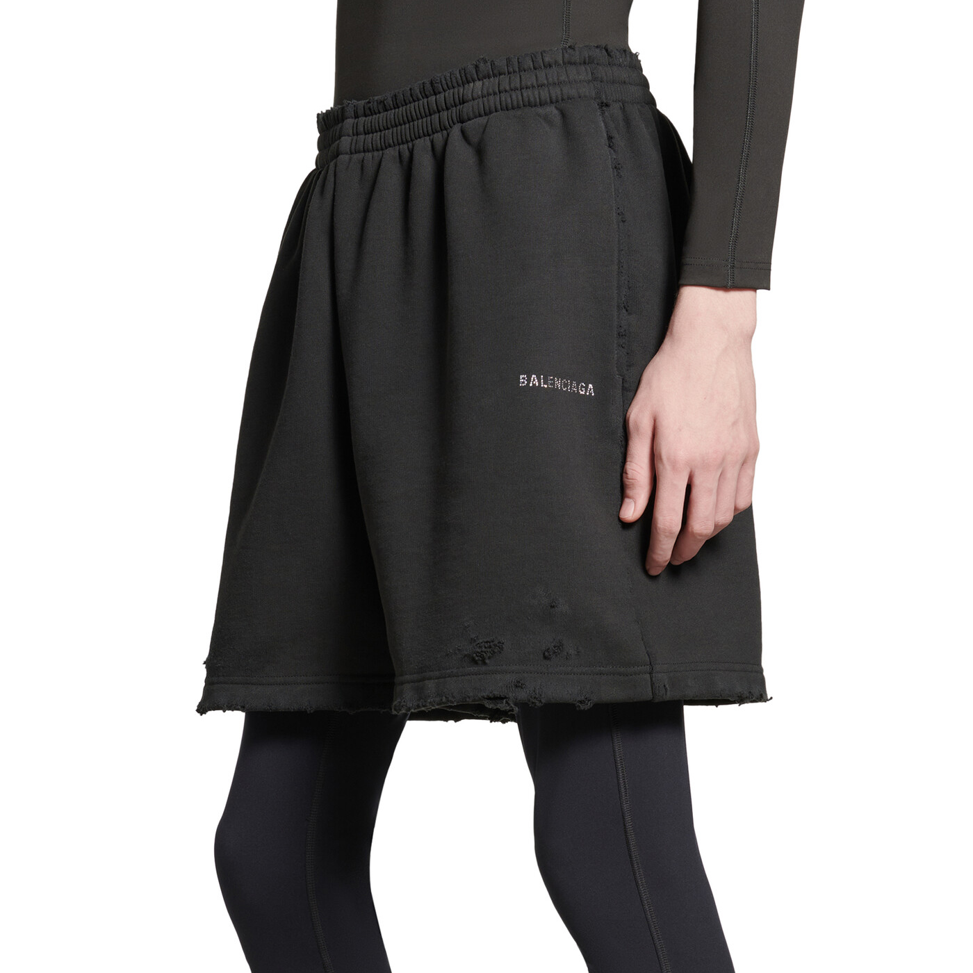 NIGO Balenciaga Men's Summer Hot Drill Logo Letter Print Black Cotton Shorts Pants #nigo99727