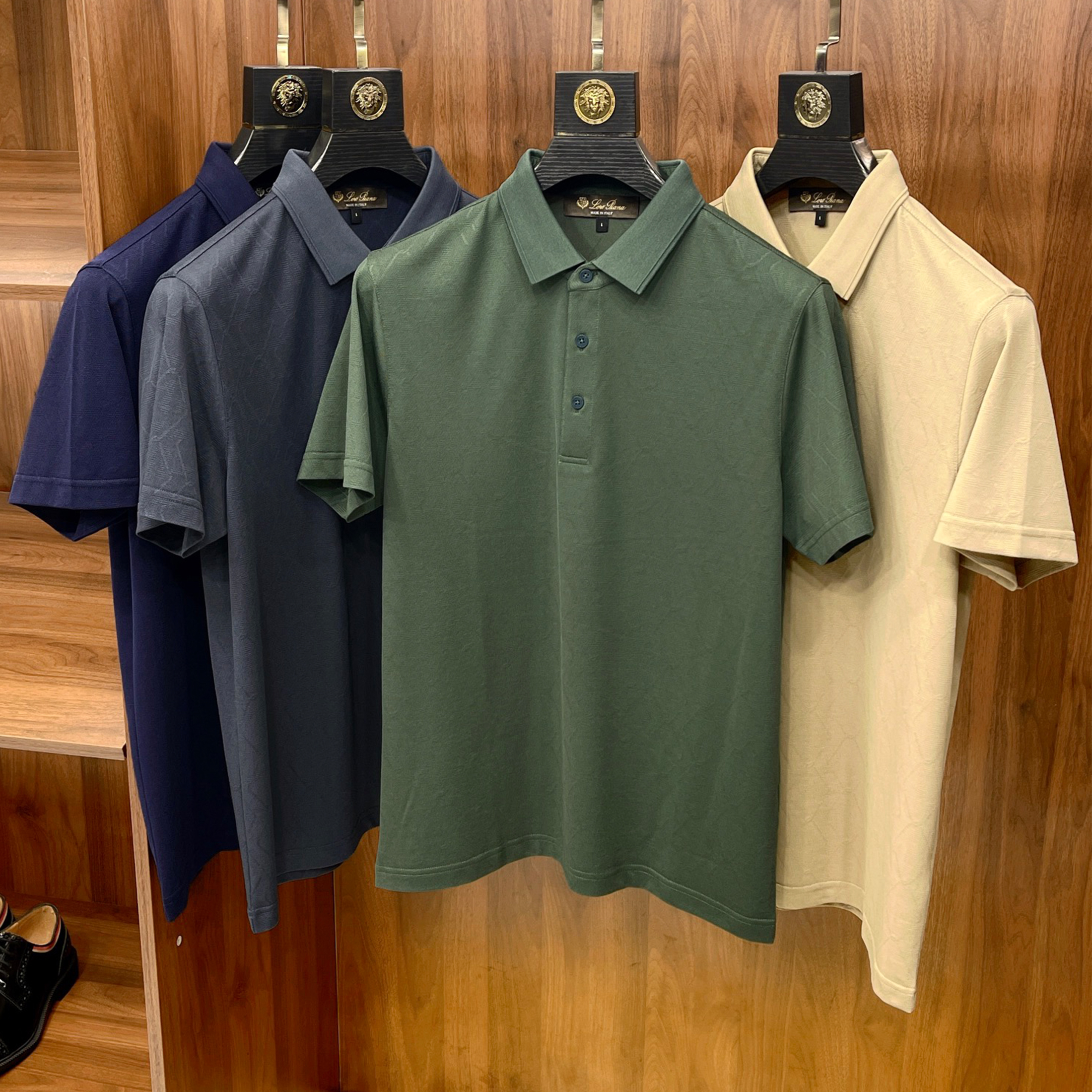 NIGO Loro Piana Men's Summer Fashion Mulberry Silk Jacquard Solid Color Slim Fit Short Sleeve Casual Fit Polo Shirt Ngvp #nigo71257