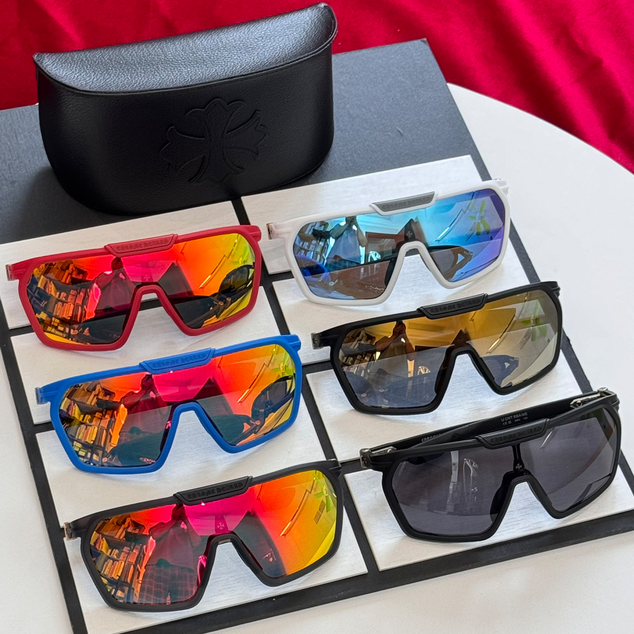 NIGO Chrome Hearts Men's And Women's Fashionable Motorcycle Style Color Blocking 925 Silver Decorative Sunglasses Sports Glasses Ngvp #nigo8382