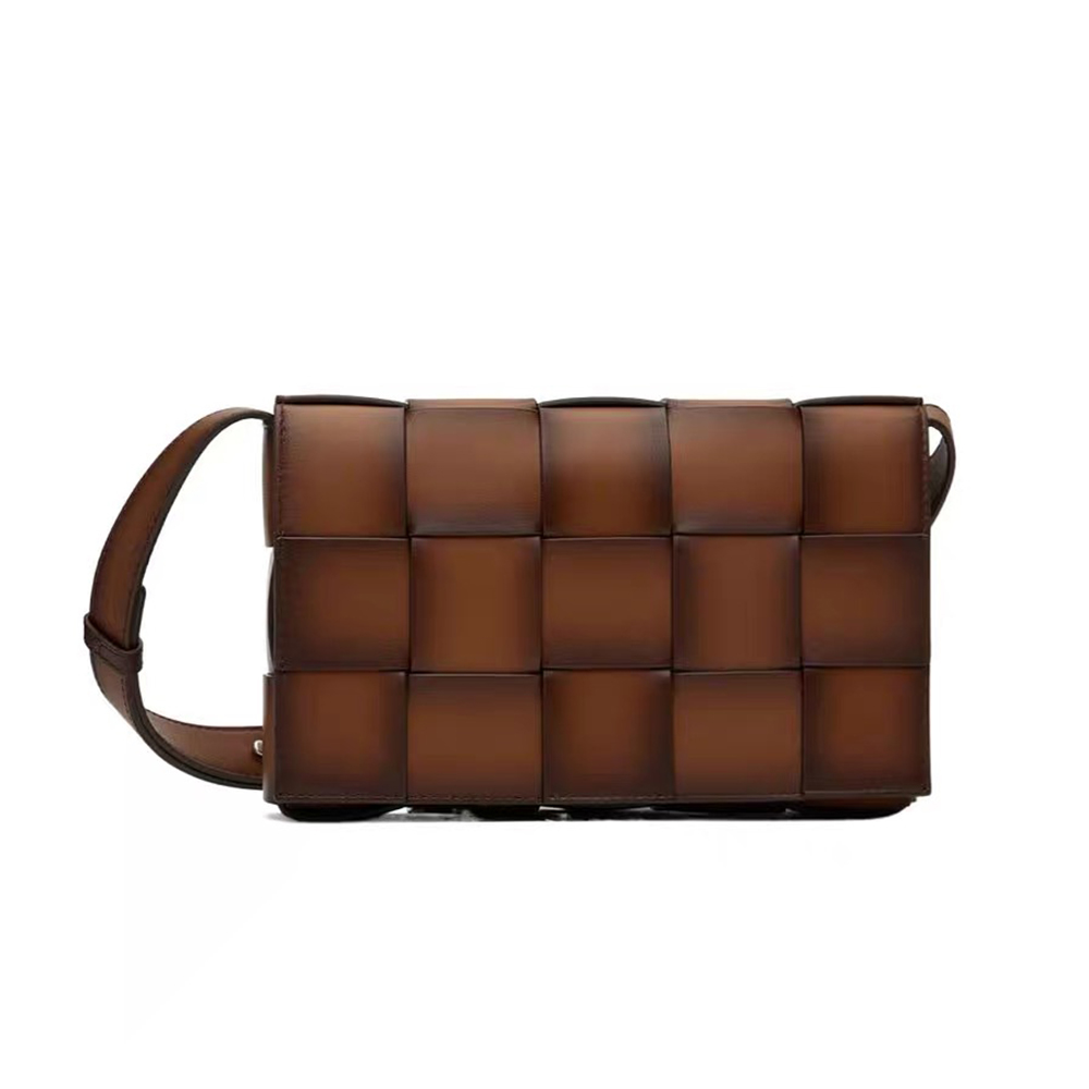 NIGO Bottega Veneta Men's Fashion Retro Gradient Color Cowhide Woven Flap Open And Close Handbag Casual Shoulder Crossbody Bag Ngvp #nigo8415