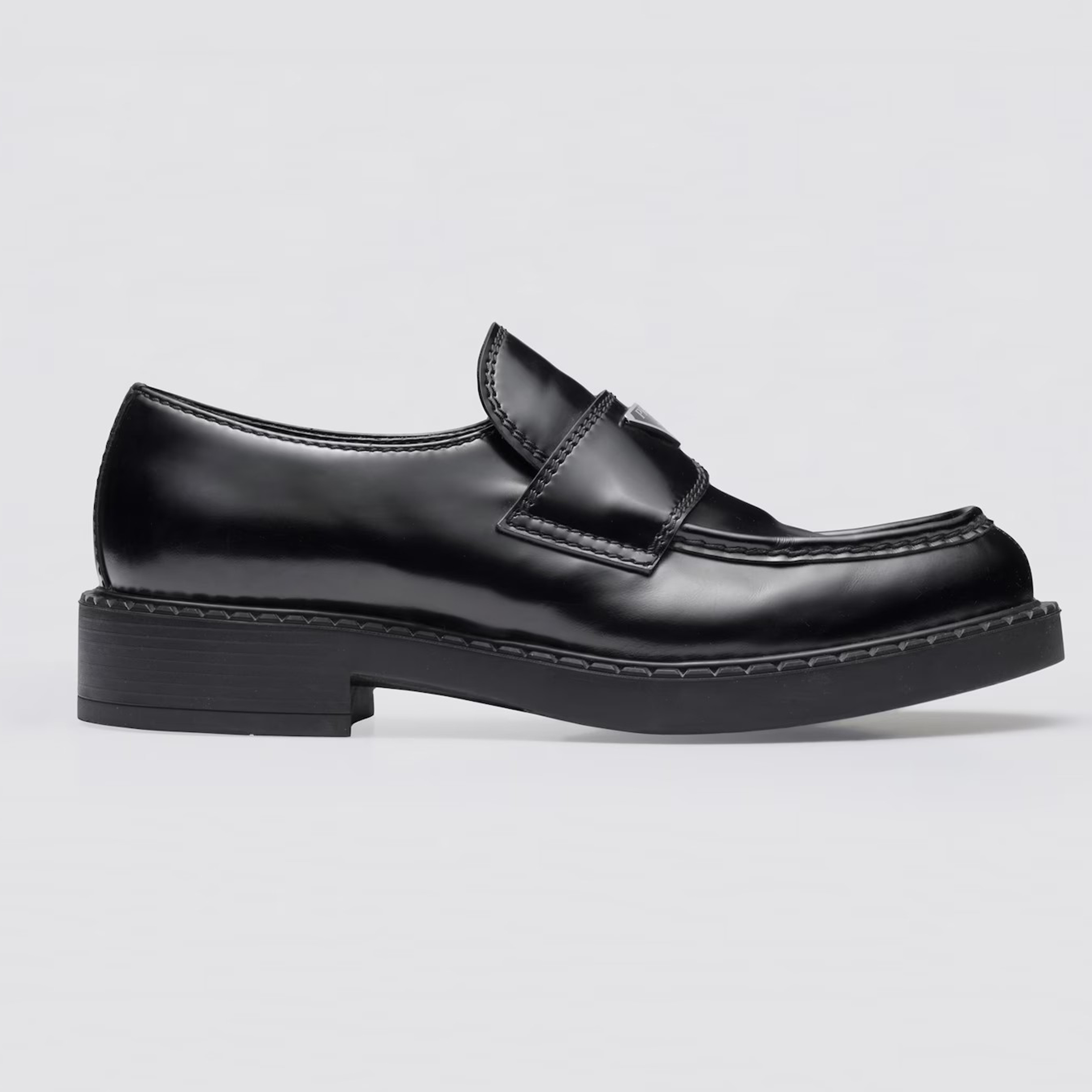 NIGO Prada Men's Four Season Glossy Leather Loafers With Cowhide Logo And Comfortable Leather Shoes #nigo71263