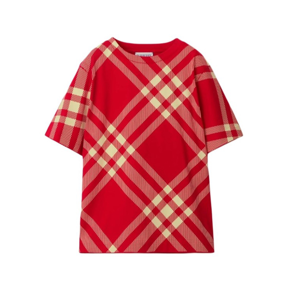 NIGO Burberry Kid's Summer Color Blocking Striped High Street Cotton Round Neck Pullover Straight Loose Short Sleeve T-shirt #nigo31282
