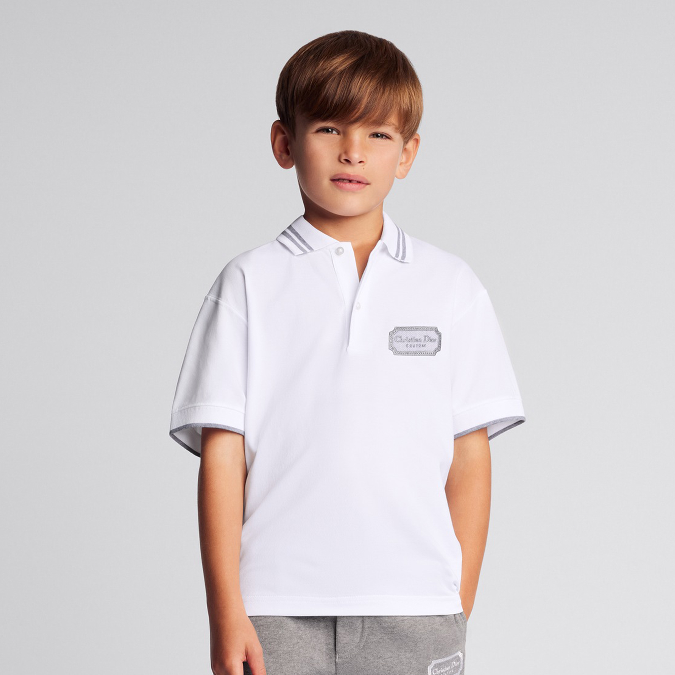 NIGO Dior Kid's Summer Christian Dior Embroidered Casual Pullover Fitted Short Sleeve Lapel Polo Shirt #nigo31283