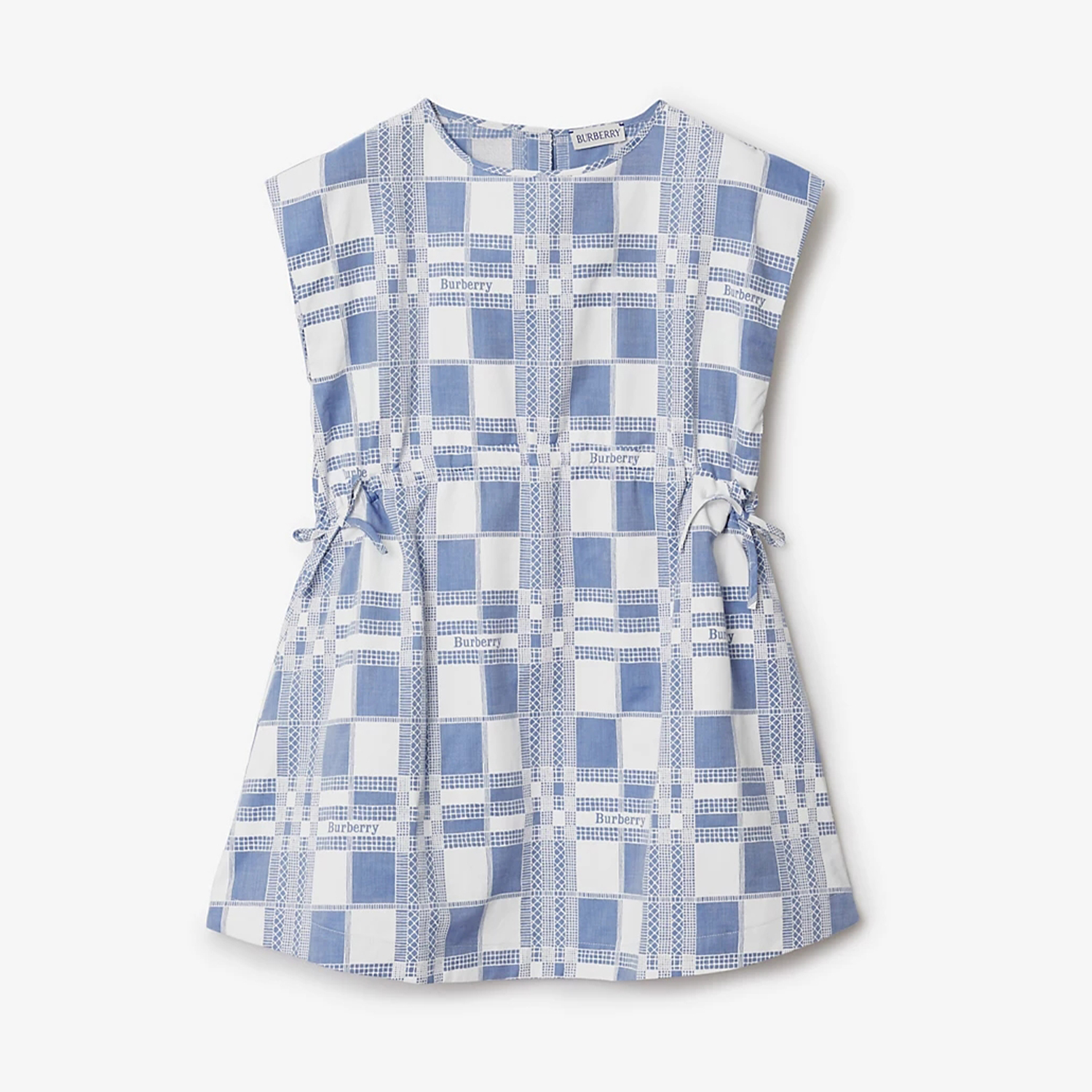 NIGO Burberry Kid's Summer Colorblocking Plaid Letter Print Cotton Sleeveless Round Neck Fitted Short Solid Color Dress #nigo31289