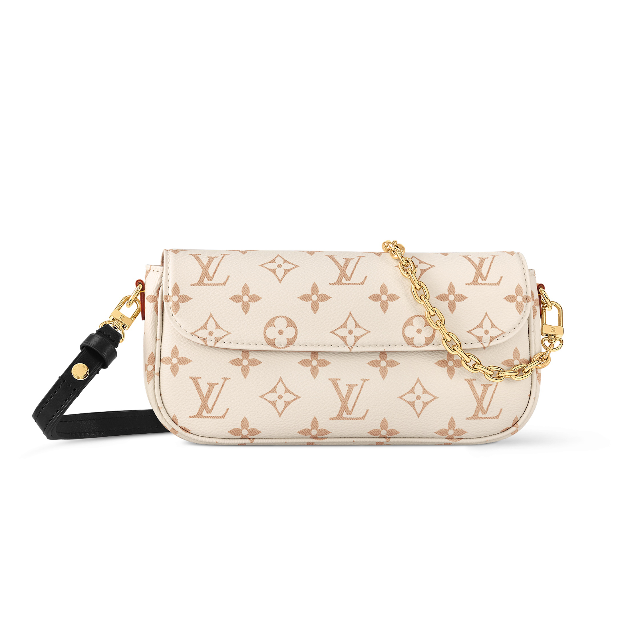 NIGO Wallet On Chain Ivy Louis Vuitton Women's Beige Removable Adjustable Strap Magnetic Closure Canvas Baguette Bag Handbag Crossbody Shoulder Bags #nigo99755