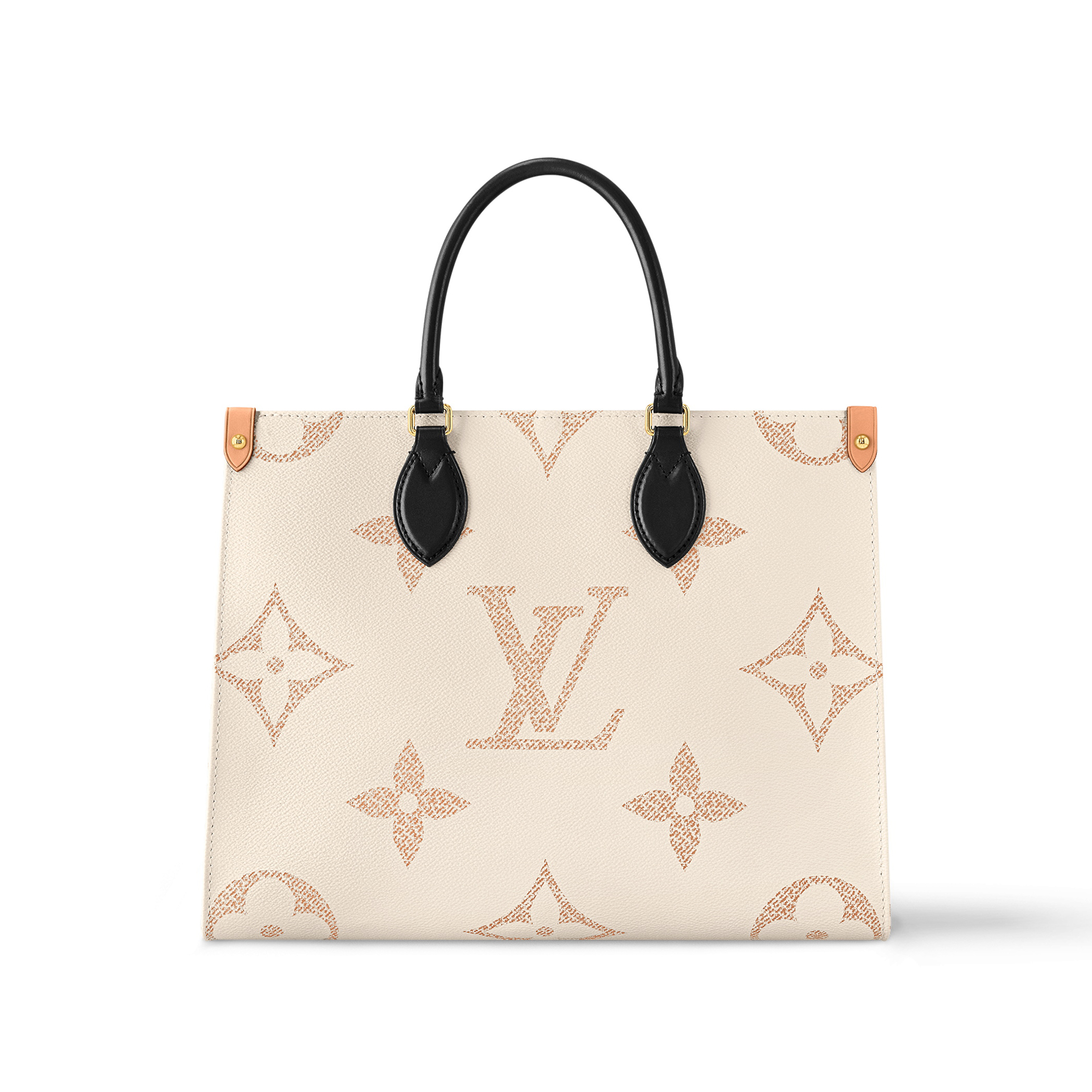 NIGO OnTheGo Louis Vuitton Women's Beige Monogram Embossed Cowhide Leather Tote Shopping Bag #nigo99753