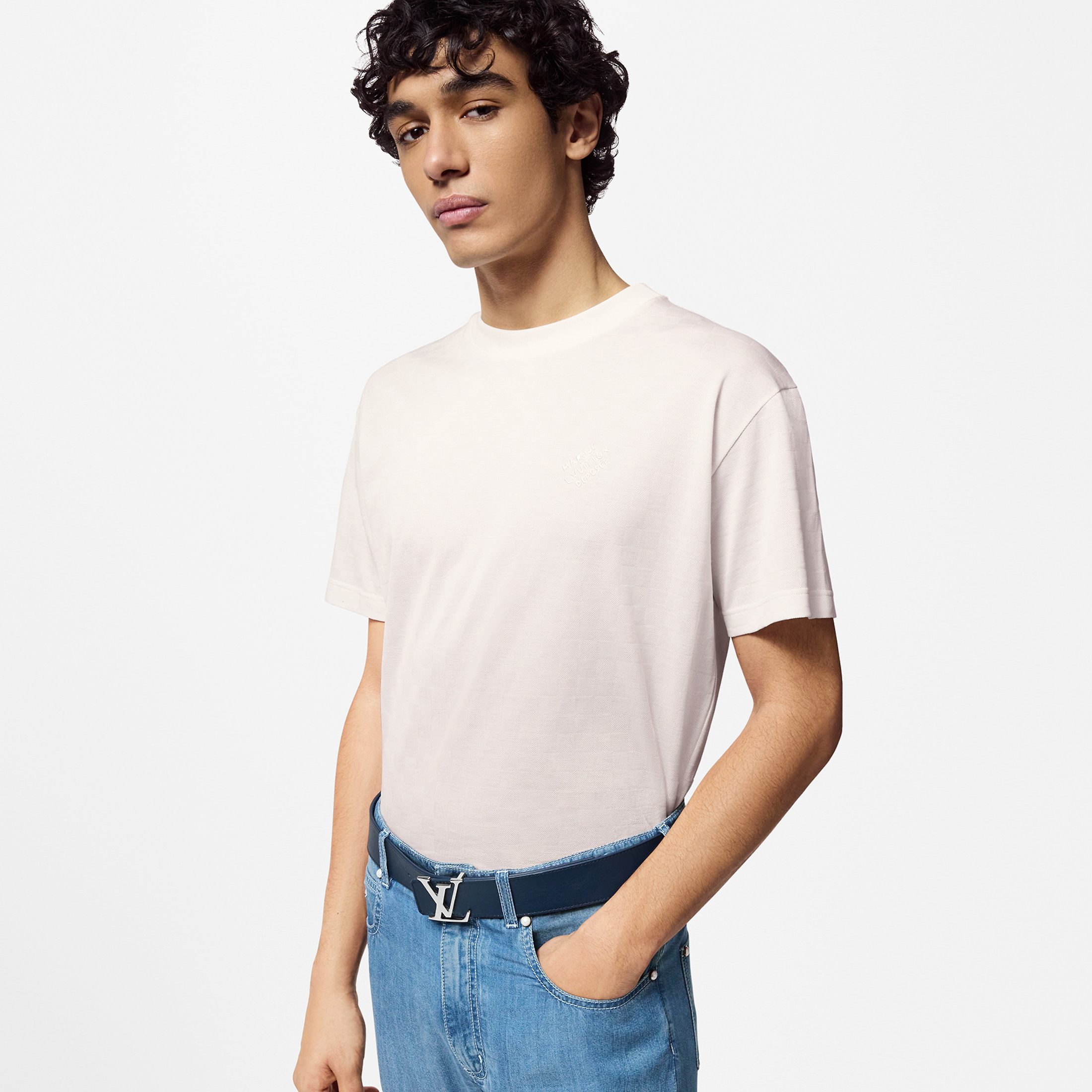 NIGO Louis Vuitton Men's Summer Solid Color Embroidered Letter Logo Round Neck Cotton Short Sleeve T-Shirt #nigo99765