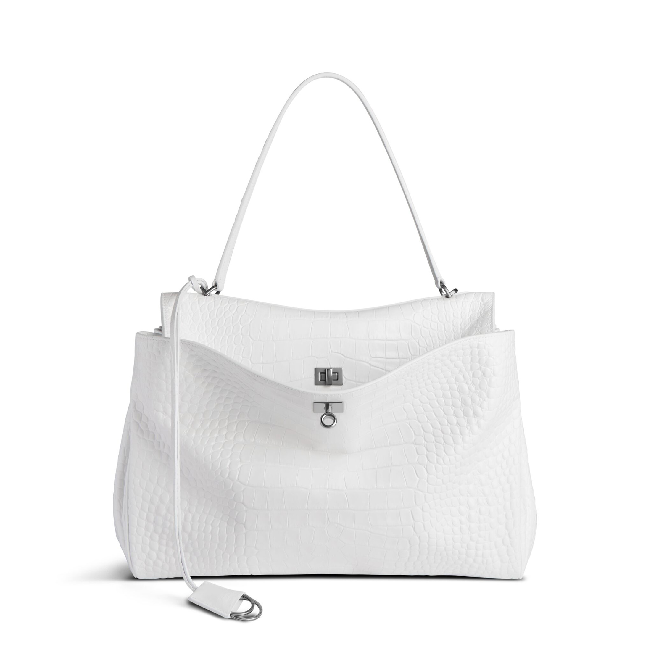 NIGO Balenciaga Women's Retro RODEO Crocodile Embossed Handbag Removable Shoulder Strap Cowhide Leather Casual Single Crossbody Bag Ngvp #nigo8444