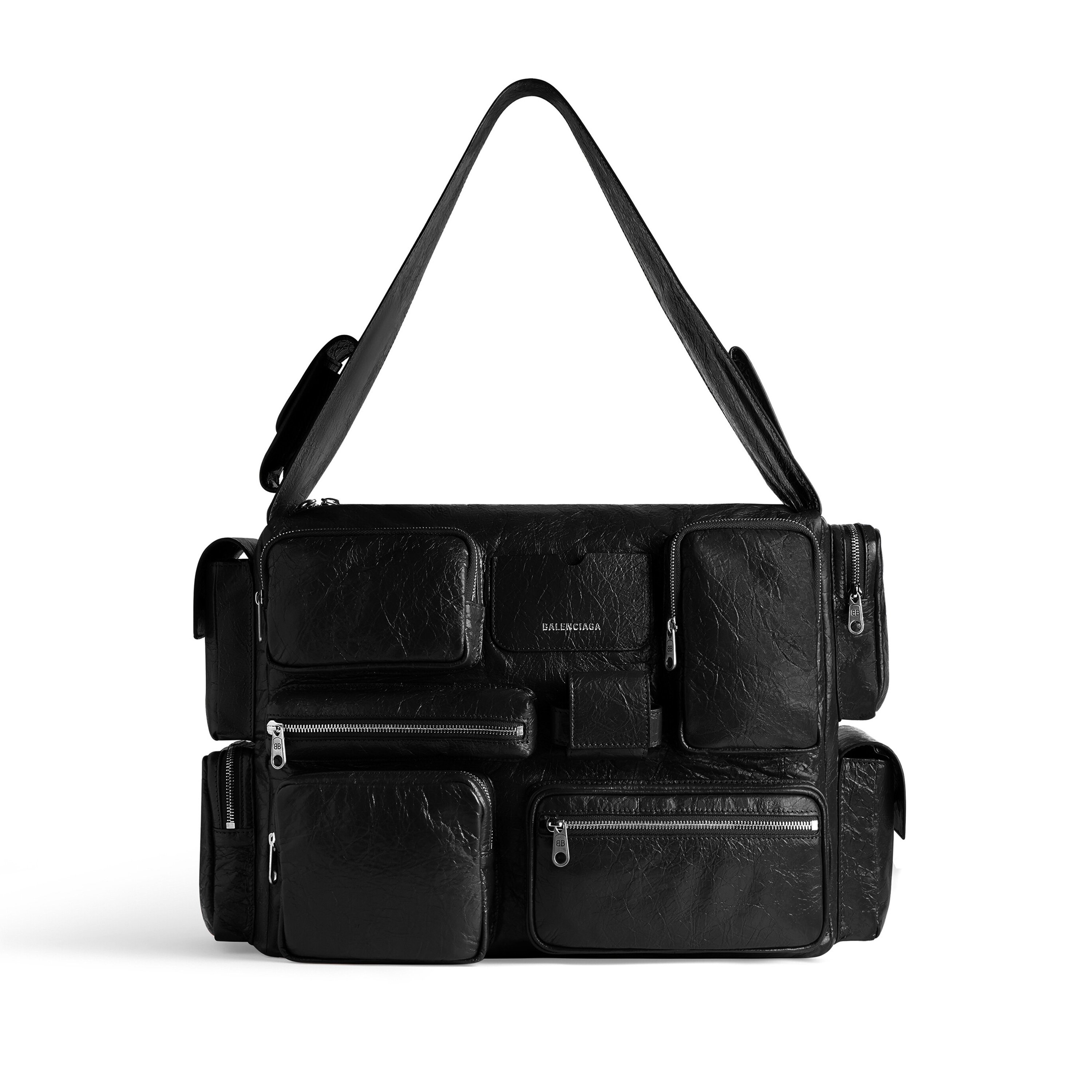 NIGO Balenciaga Men's Pure Color Fashion Retro Superbusy Large Sling Bag Sheepskin Multi-Pocket Casual Tote Shoulder Bag Armpit Bag Ngvp #nigo8457