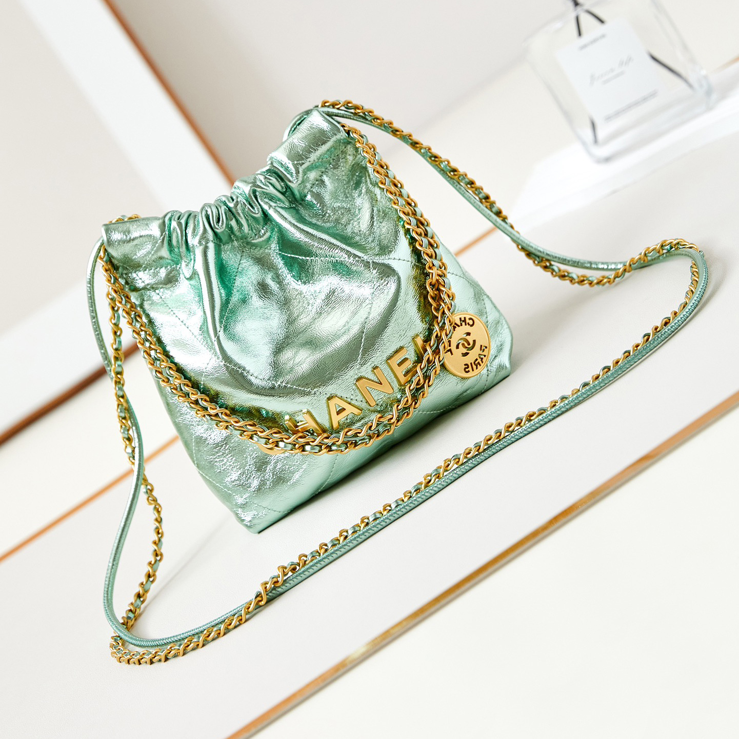 NIGO Chanel Women's Illusion Color Diamond Texture Chain Trash Bag Shoulder Crossbody Bag Bags #nigo99761