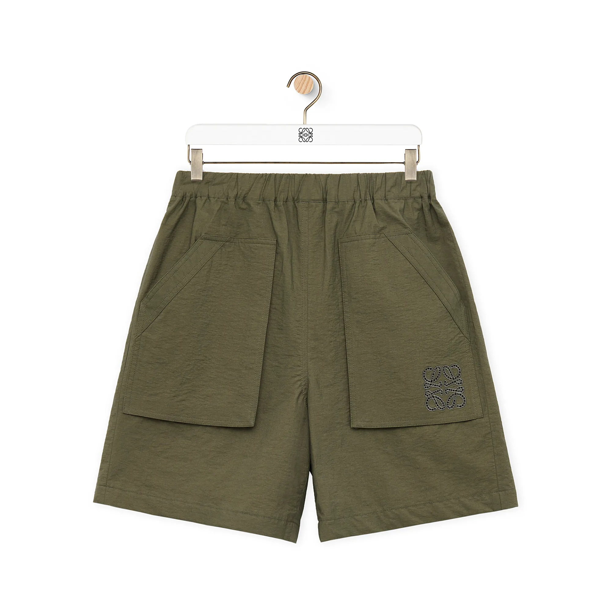 NIGO Loewe Men's and Women's Summer Solid Color Logo Embroidered Pocket Casual Shorts #nigo99774