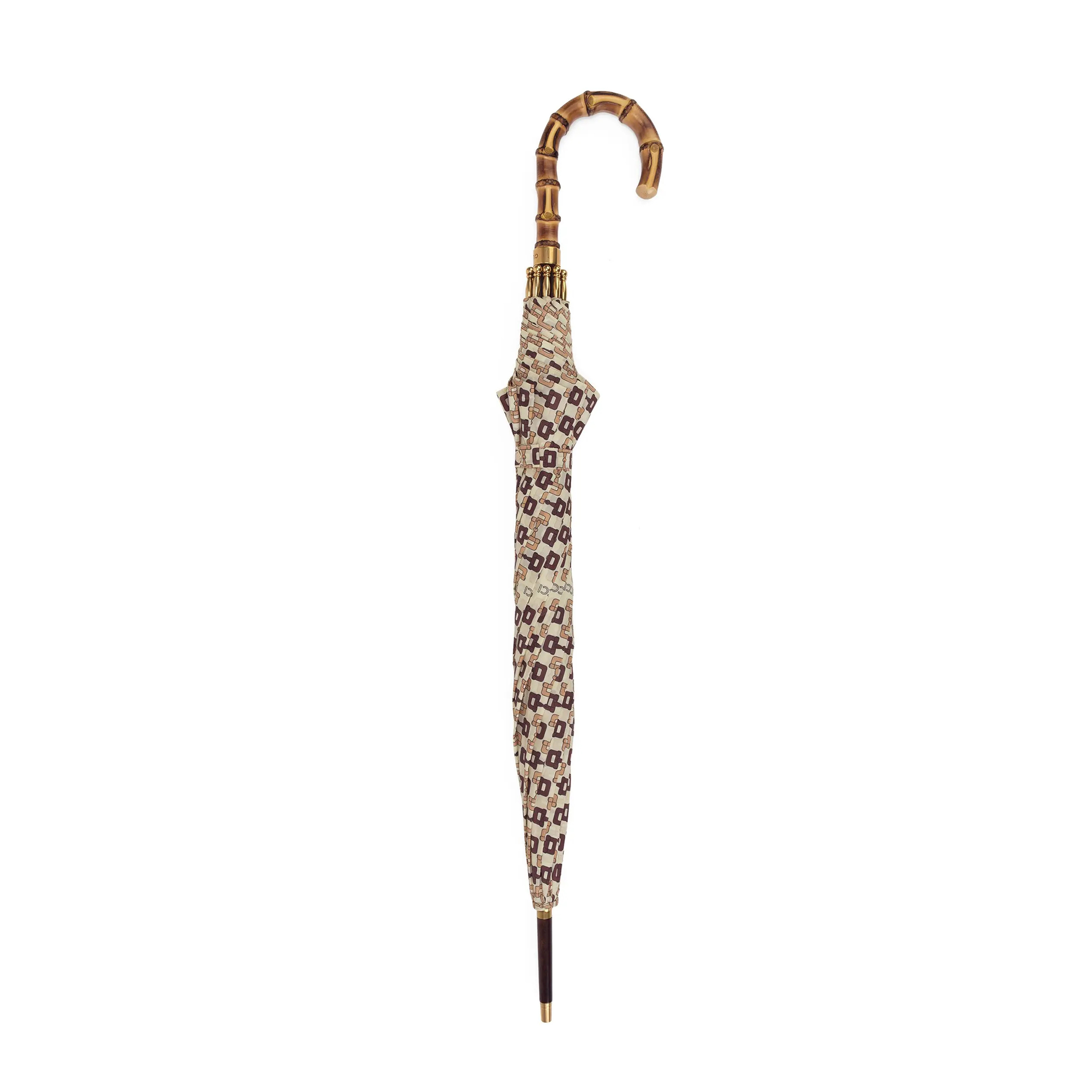 NIGO Gucci Reversible Printed Horsebit Umbrella Bamboo Long Handle Sun Umbrellas #nigo99782