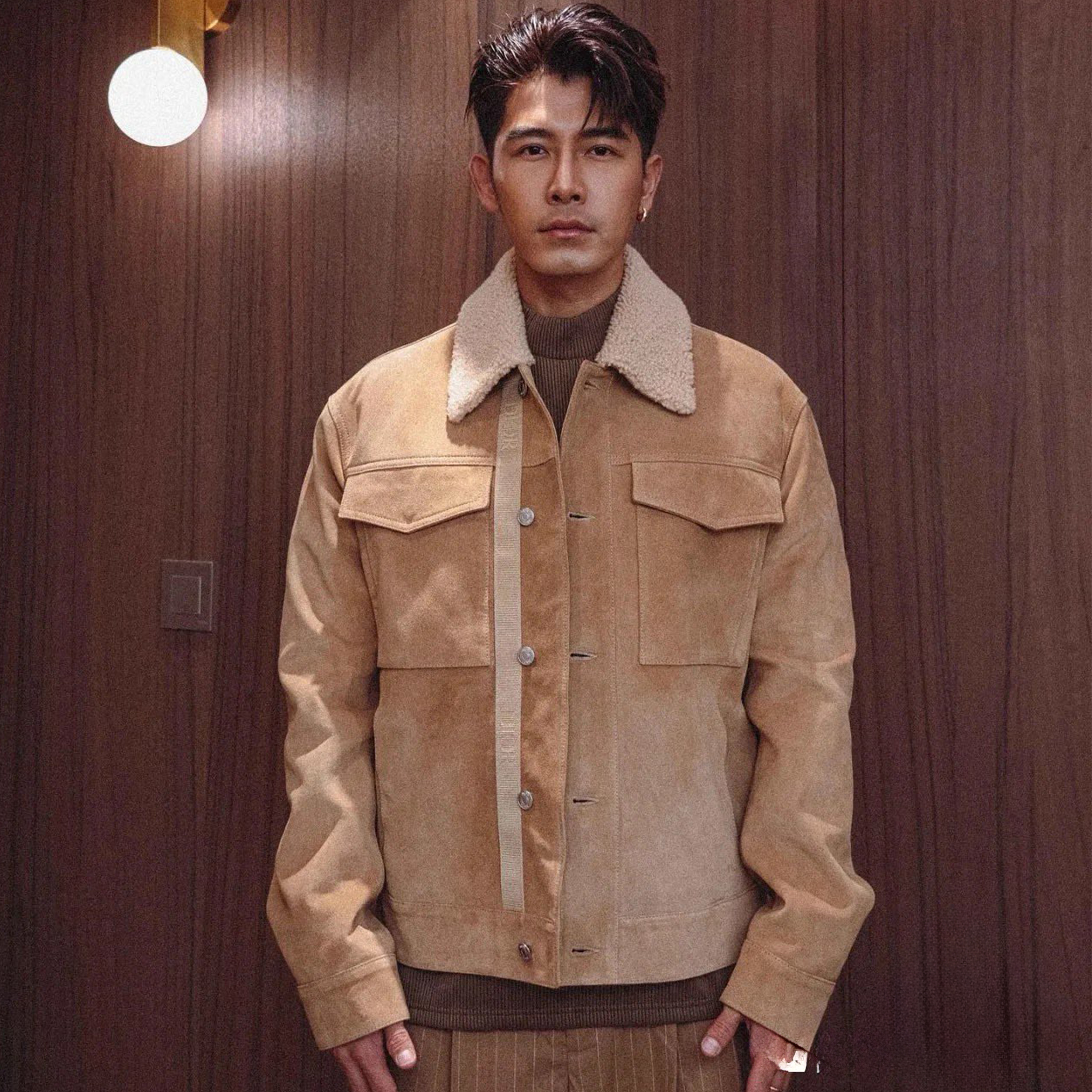 NIGO Dior Men's Autumn And Winter Solid Color Lapel Casual Single Breasted Cow Suede Lamb Collar Short Jacket #nigo71272